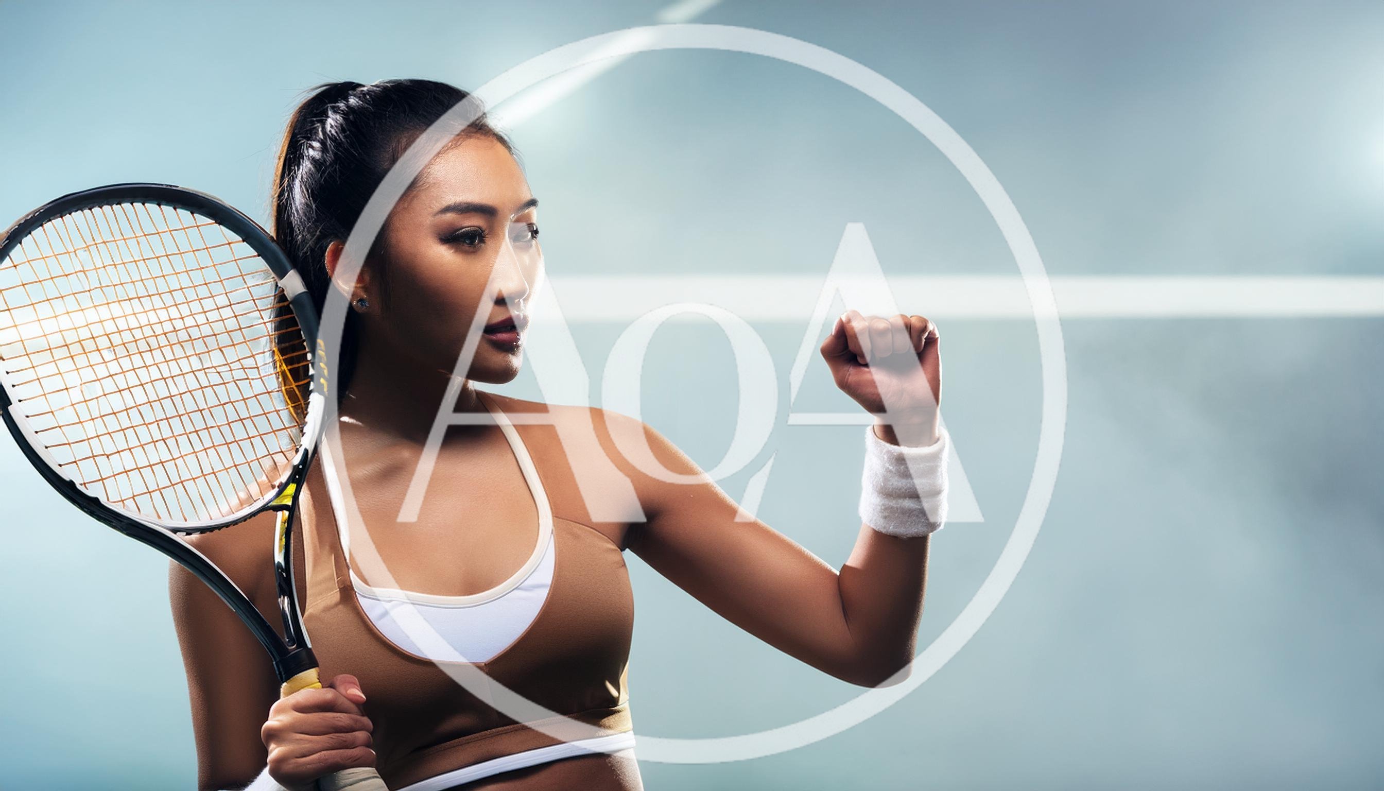 Female Tennis Player Celebrating Victory On Court