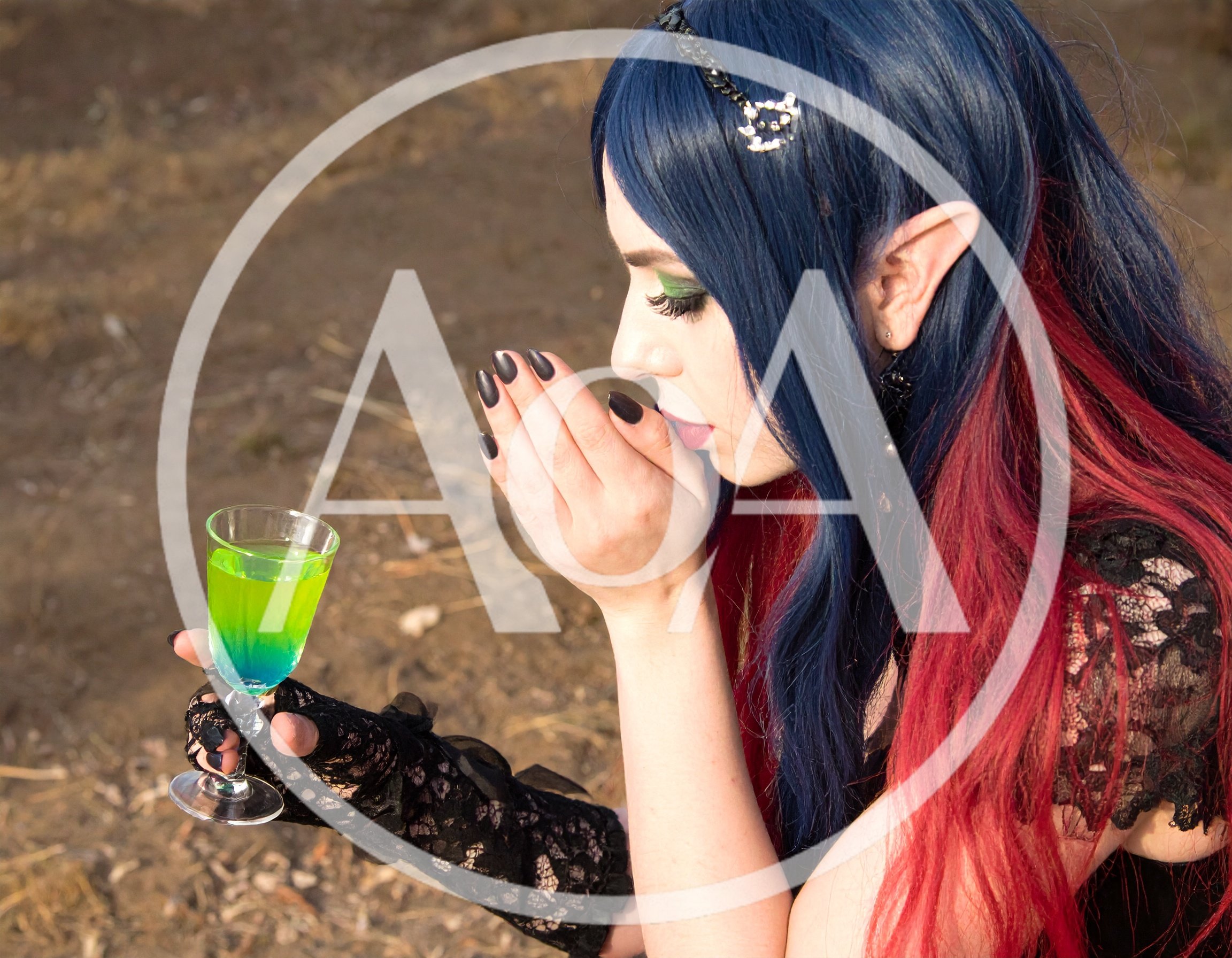 Fantasy Elf Woman Holding A Glowing Green Potion