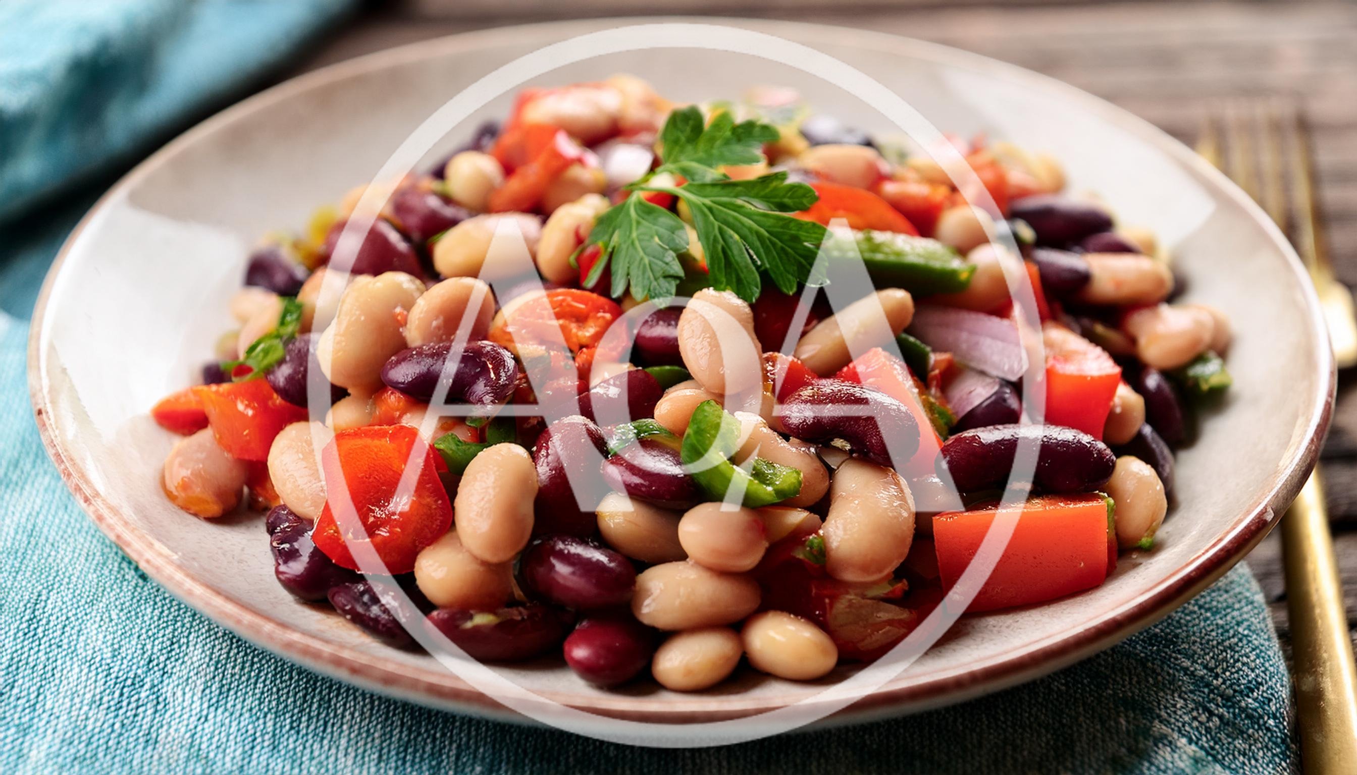 Fresh Three Bean Salad With Bell Peppers