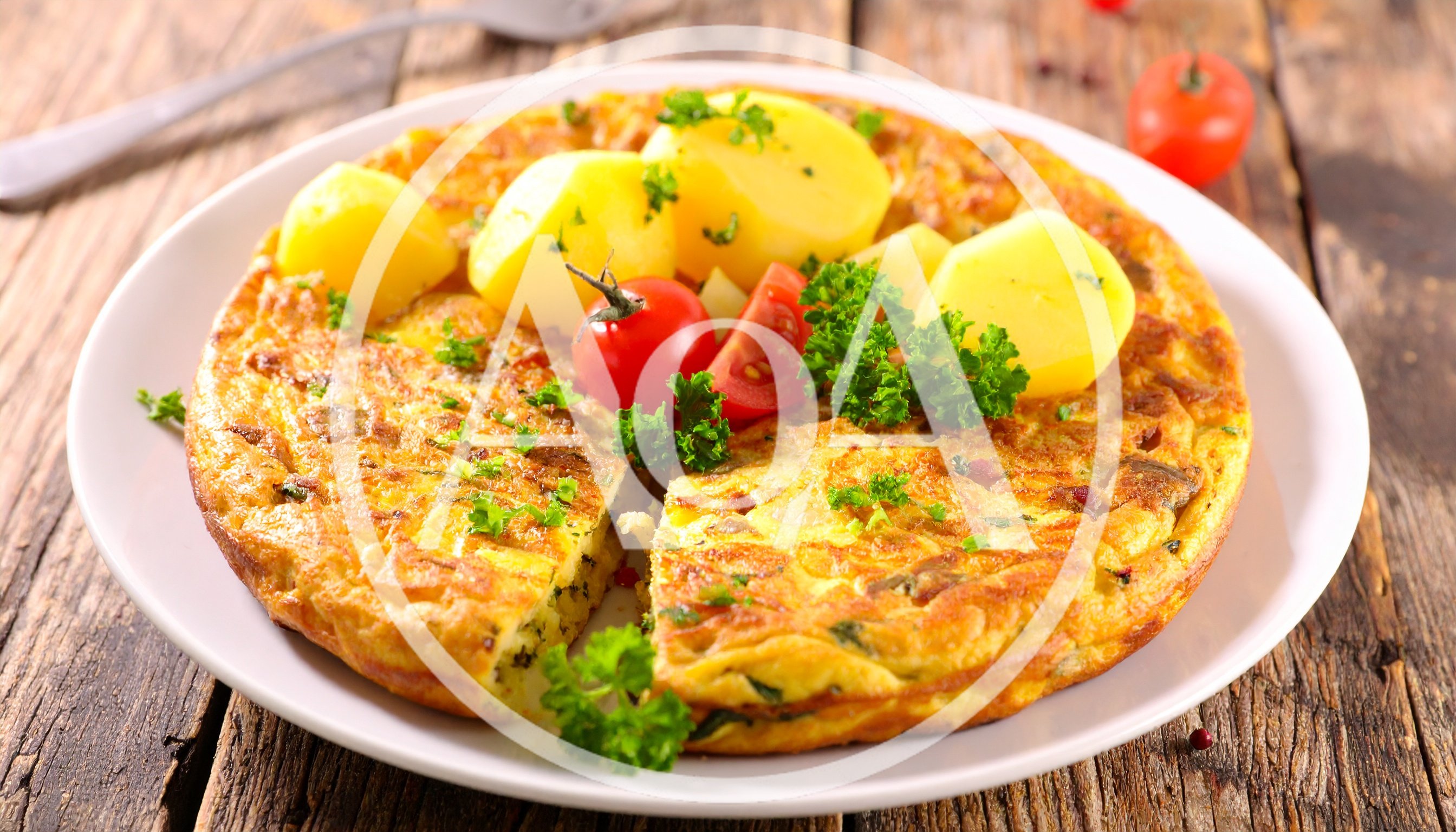 Spanish Omelette With Potatoes And Fresh Parsley