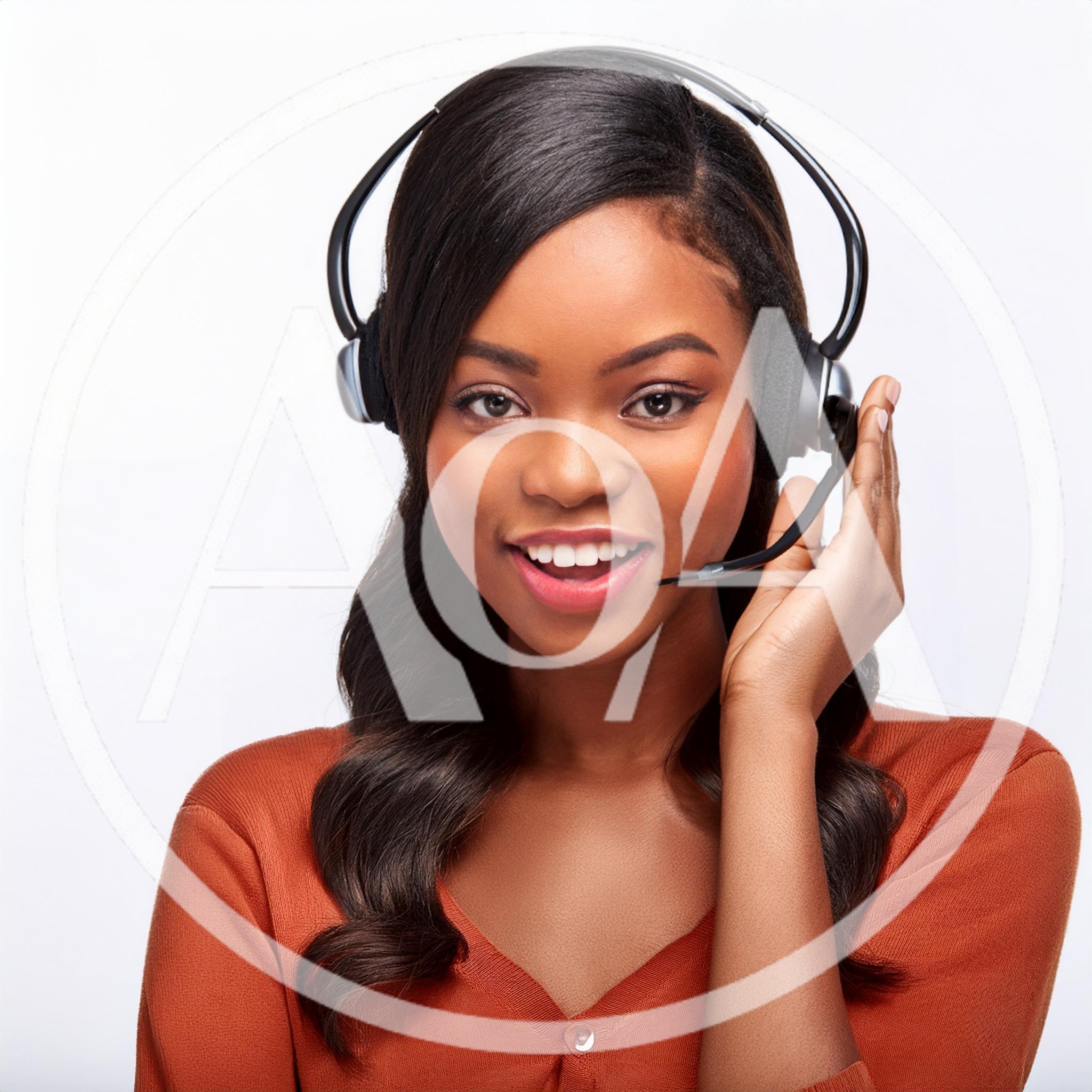 Friendly Customer Service Representative Wearing A Headset