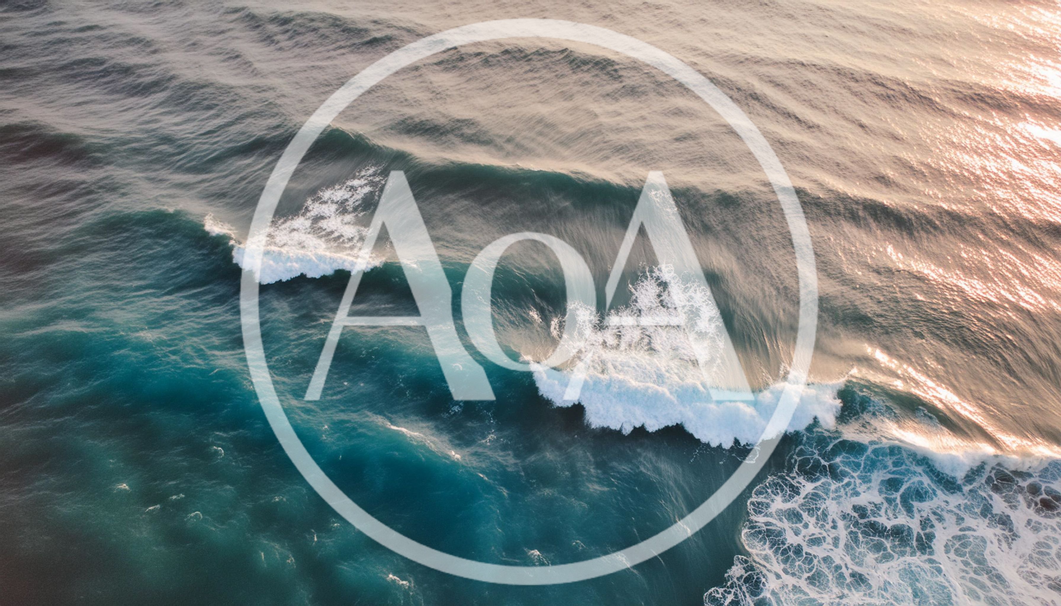 Aerial View Of Crashing Ocean Waves At Sunset
