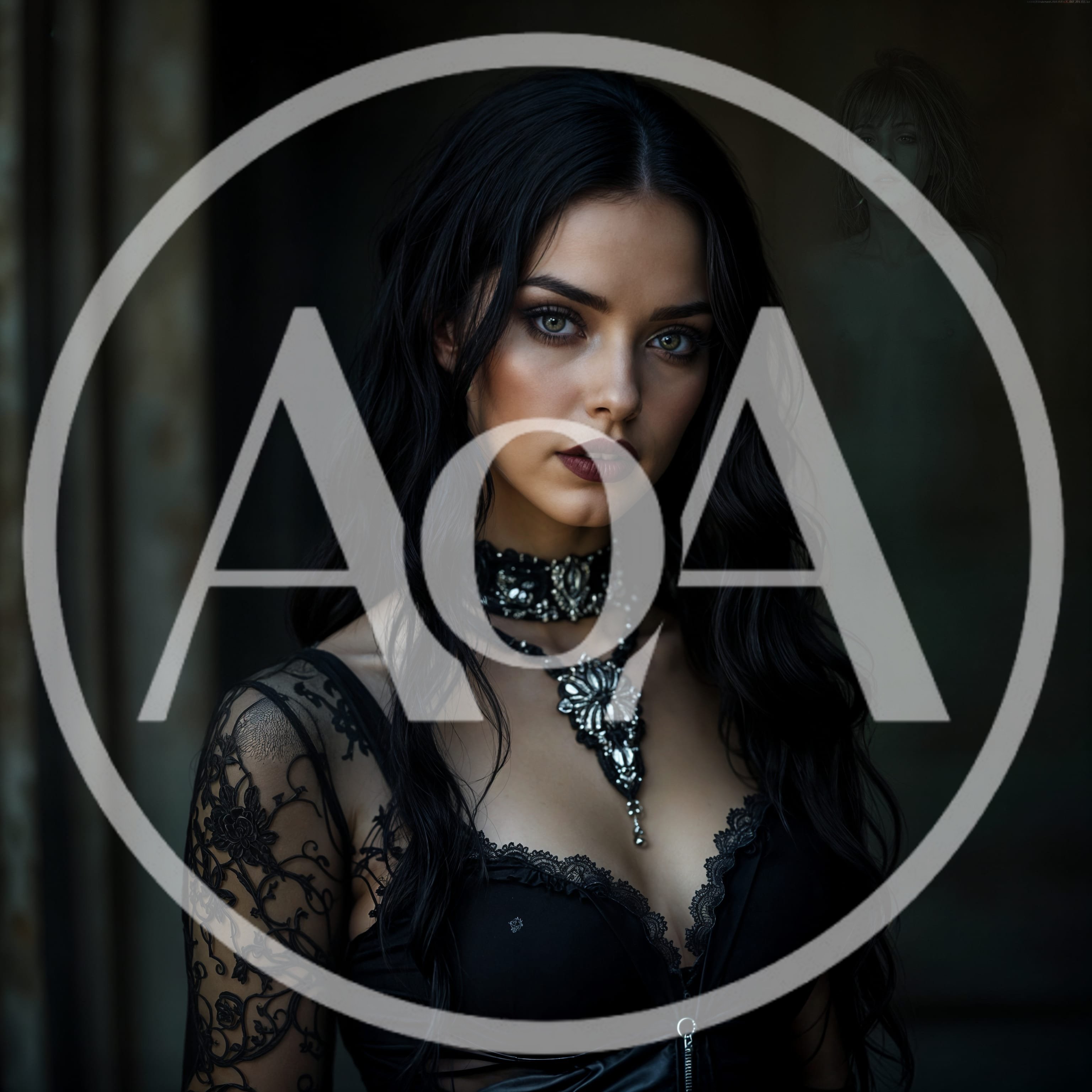 Gothic Woman With Dark Hair And Ornate Jewelry