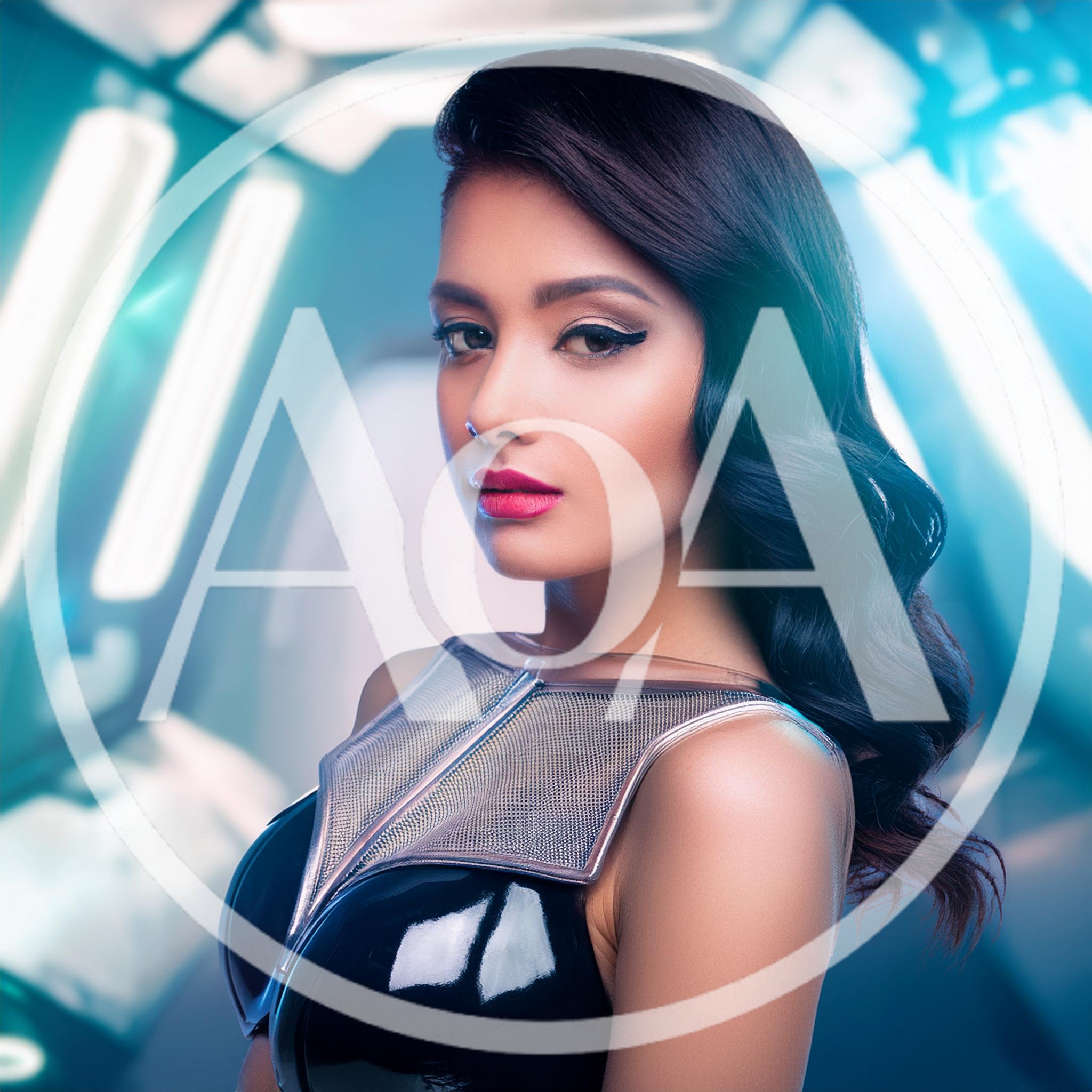 Futuristic Woman With Dark Hair In Sci-Fi Setting