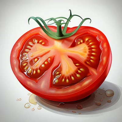 Cross Section Of A Fresh Red Tomato