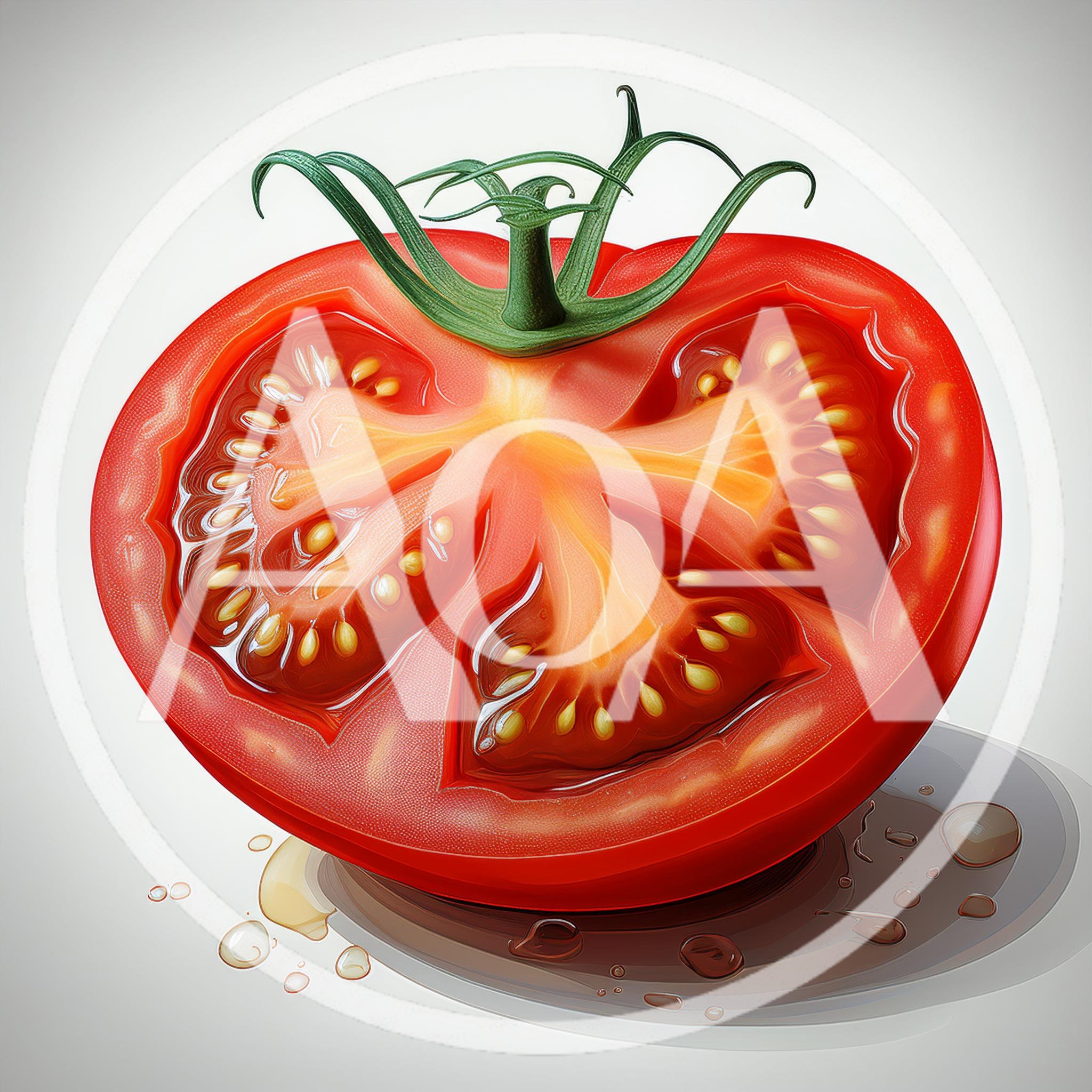 Cross Section Of A Fresh Red Tomato