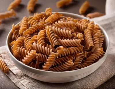 Bowl Of Whole Wheat Fusilli Pasta
