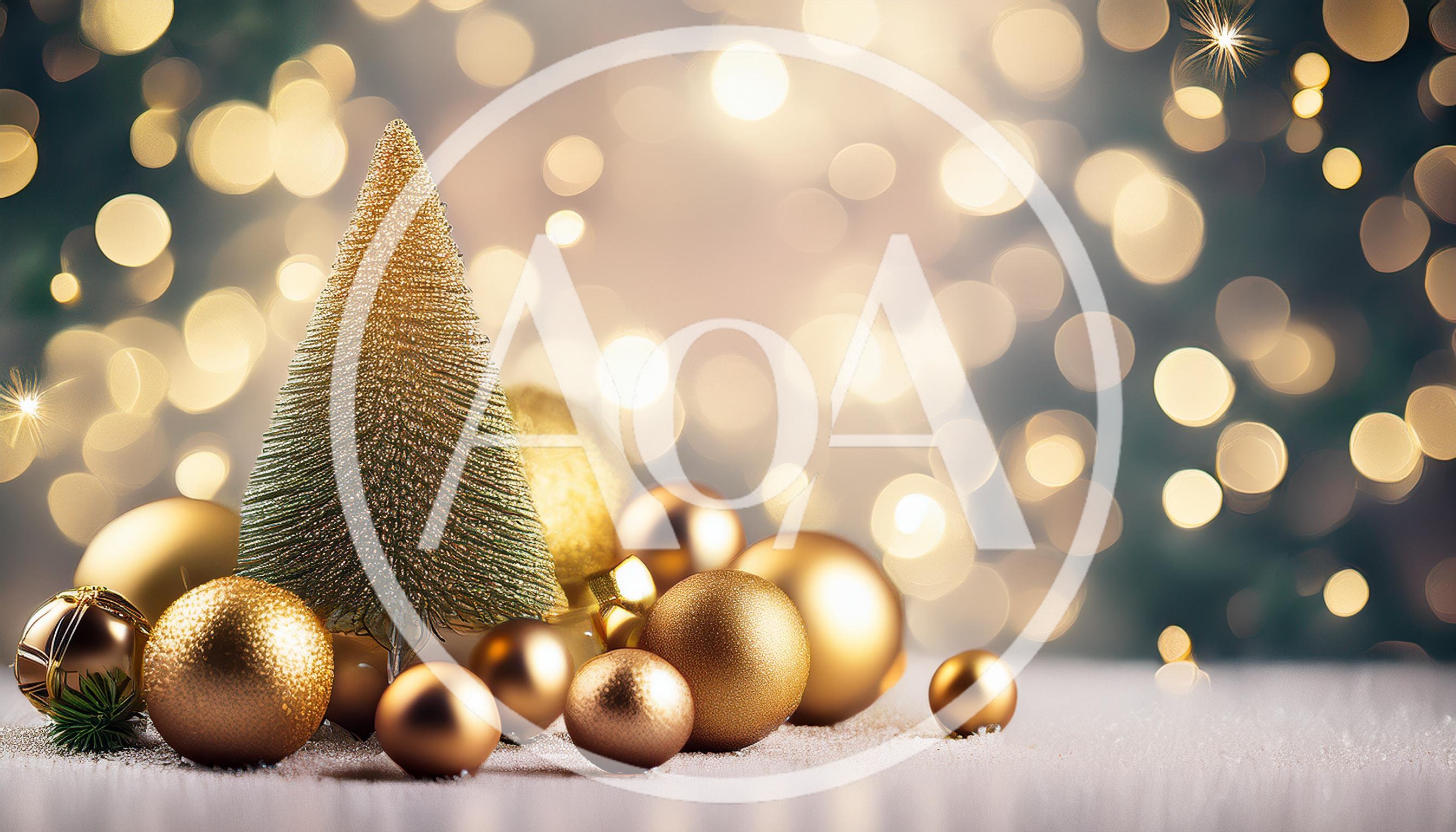 Golden Christmas Tree Ornament With Decorative Baubles