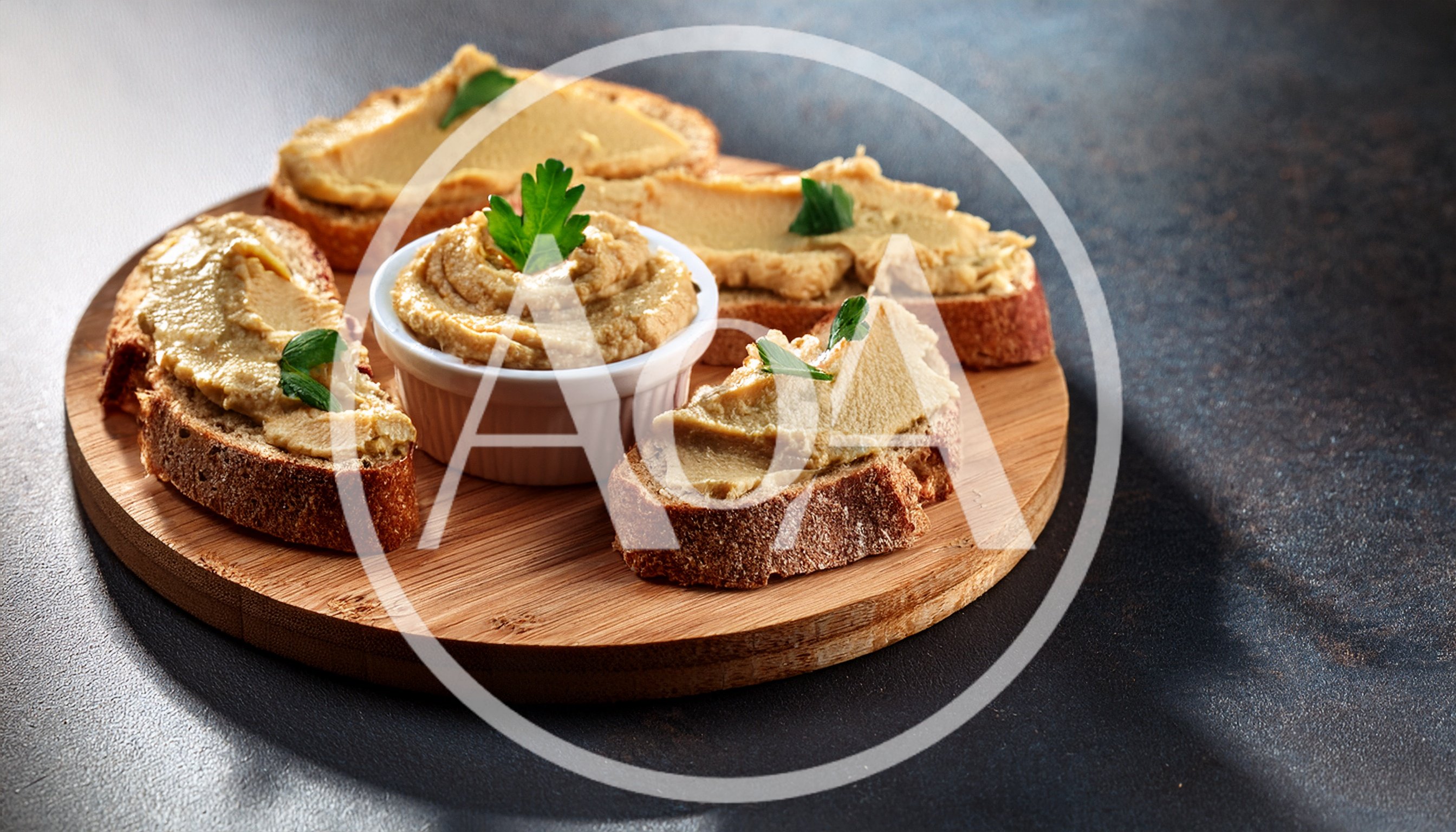 Hummus Spread on Sourdough Bread Slices