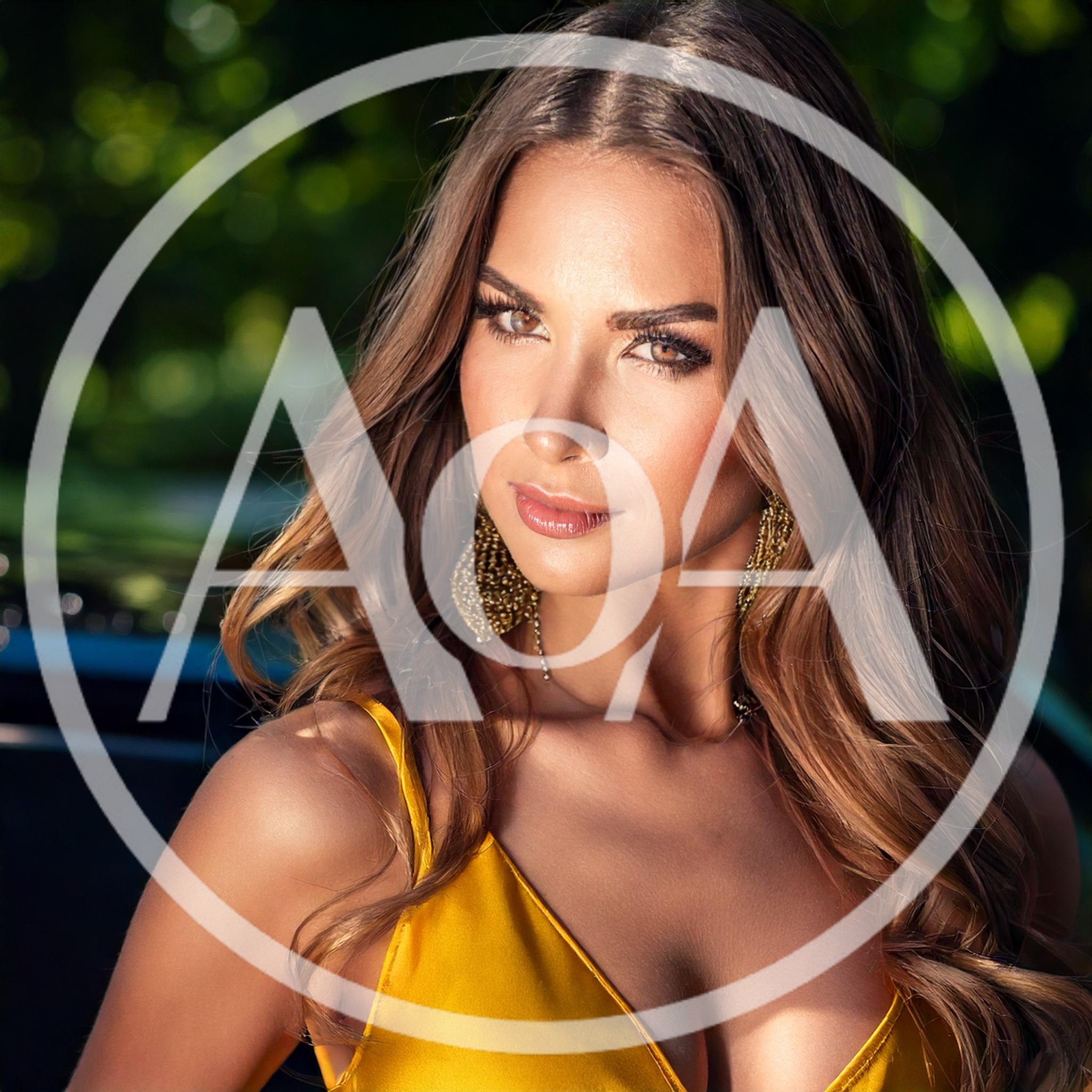 Portrait Of A Beautiful Woman In A Yellow Dress
