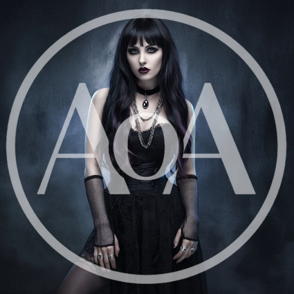 Gothic Woman With Long Dark Hair In Studio Portrait