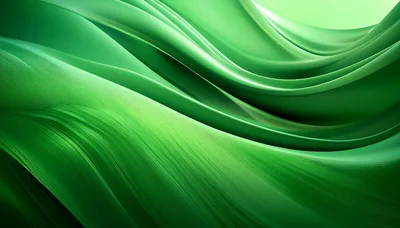 Abstract Green Silk Fabric Waves Background