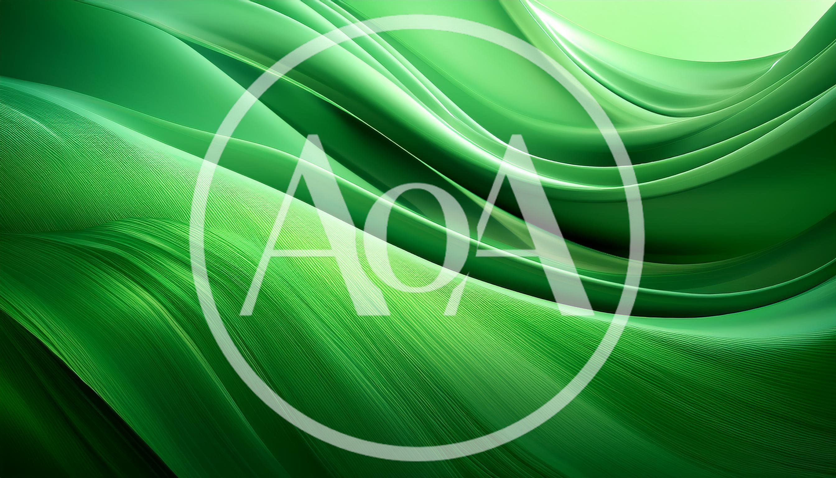 Abstract Green Silk Fabric Waves Background