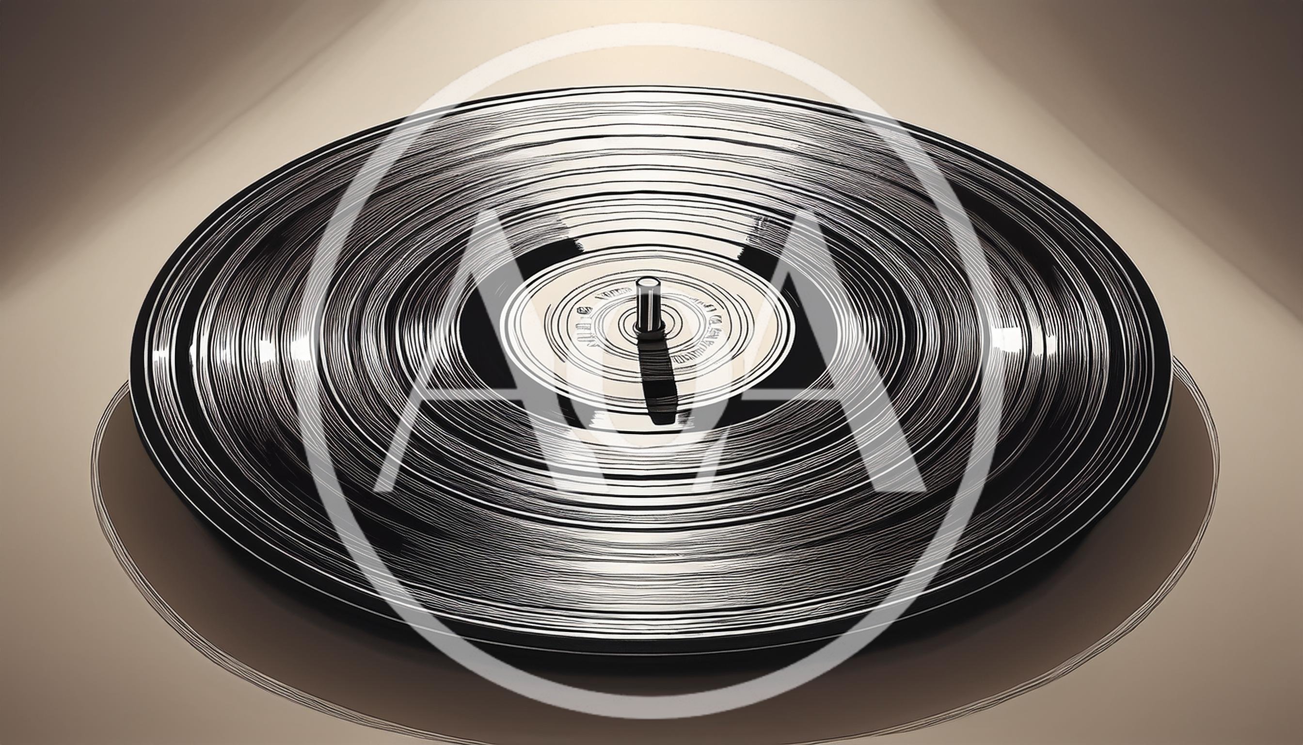 Vinyl Record Spinning On A Turntable Platter