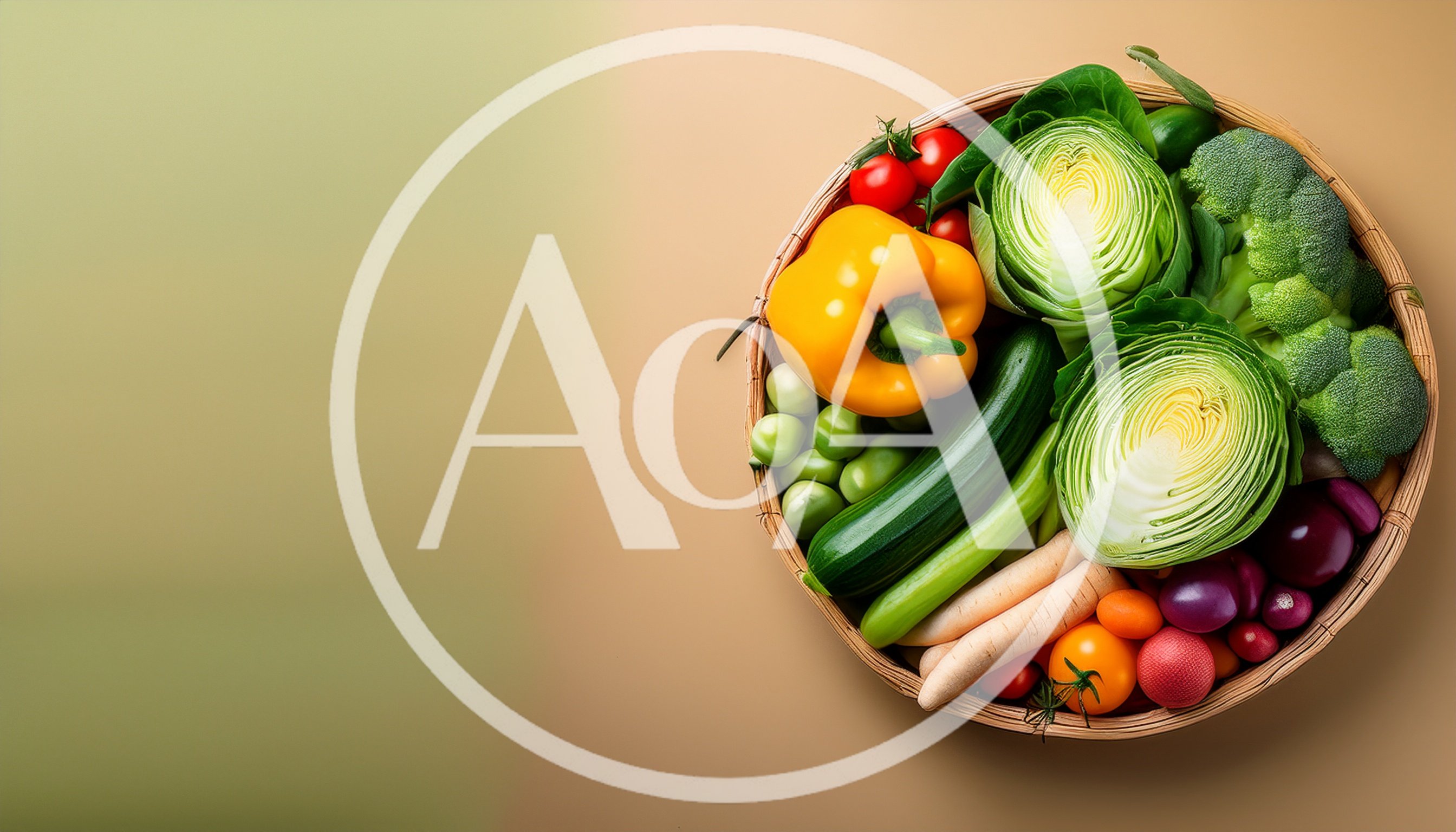 Fresh Assorted Vegetables In A Woven Basket