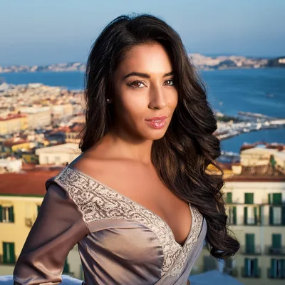 Portrait Of A Beautiful Woman Overlooking Naples