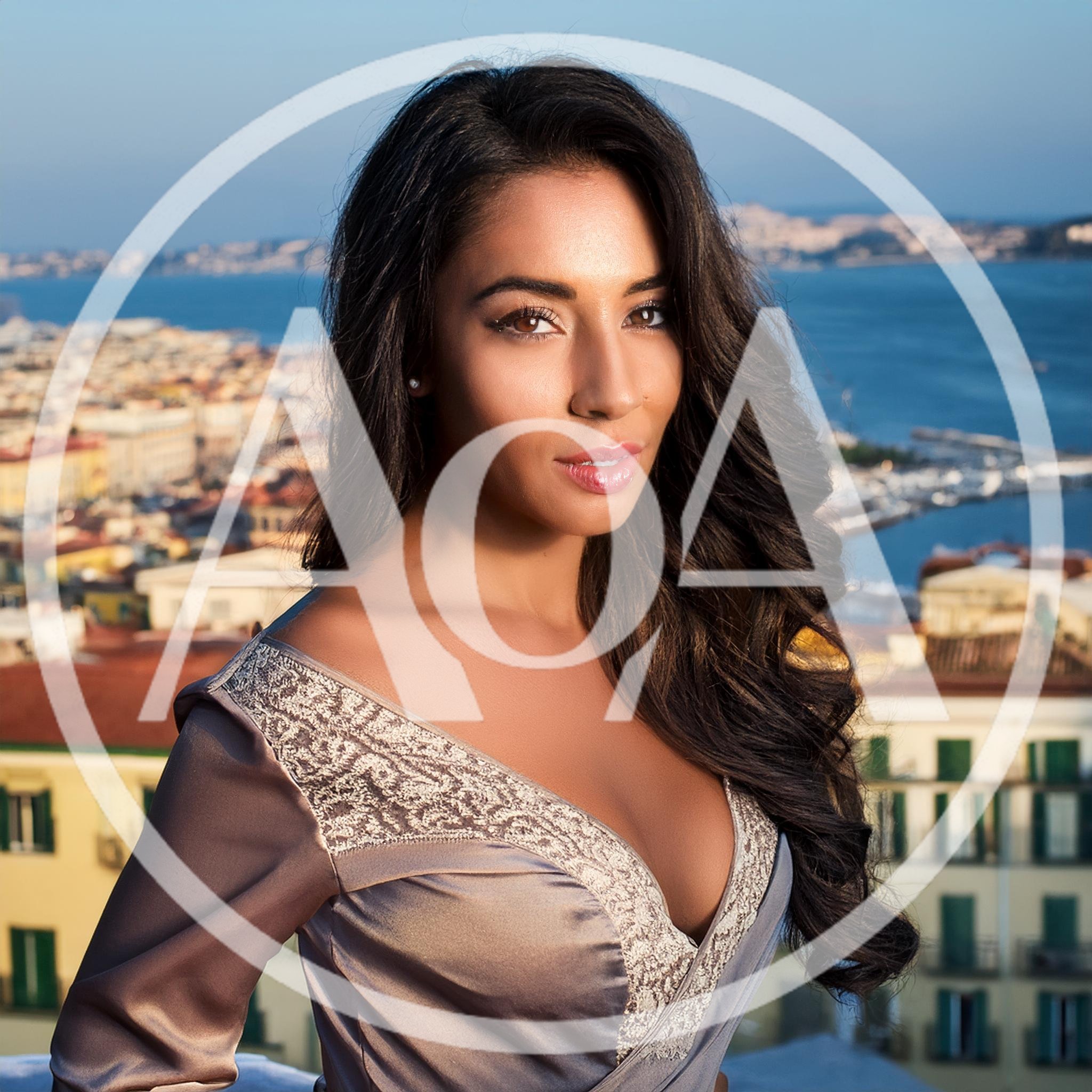 Portrait Of A Beautiful Woman Overlooking Naples