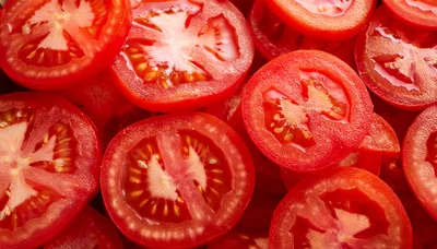 Fresh Sliced Red Tomatoes Background