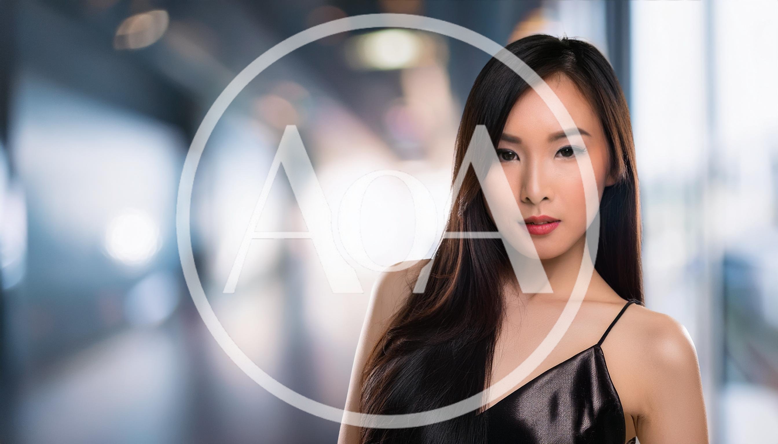 Portrait Of A Beautiful Asian Woman In Evening Wear