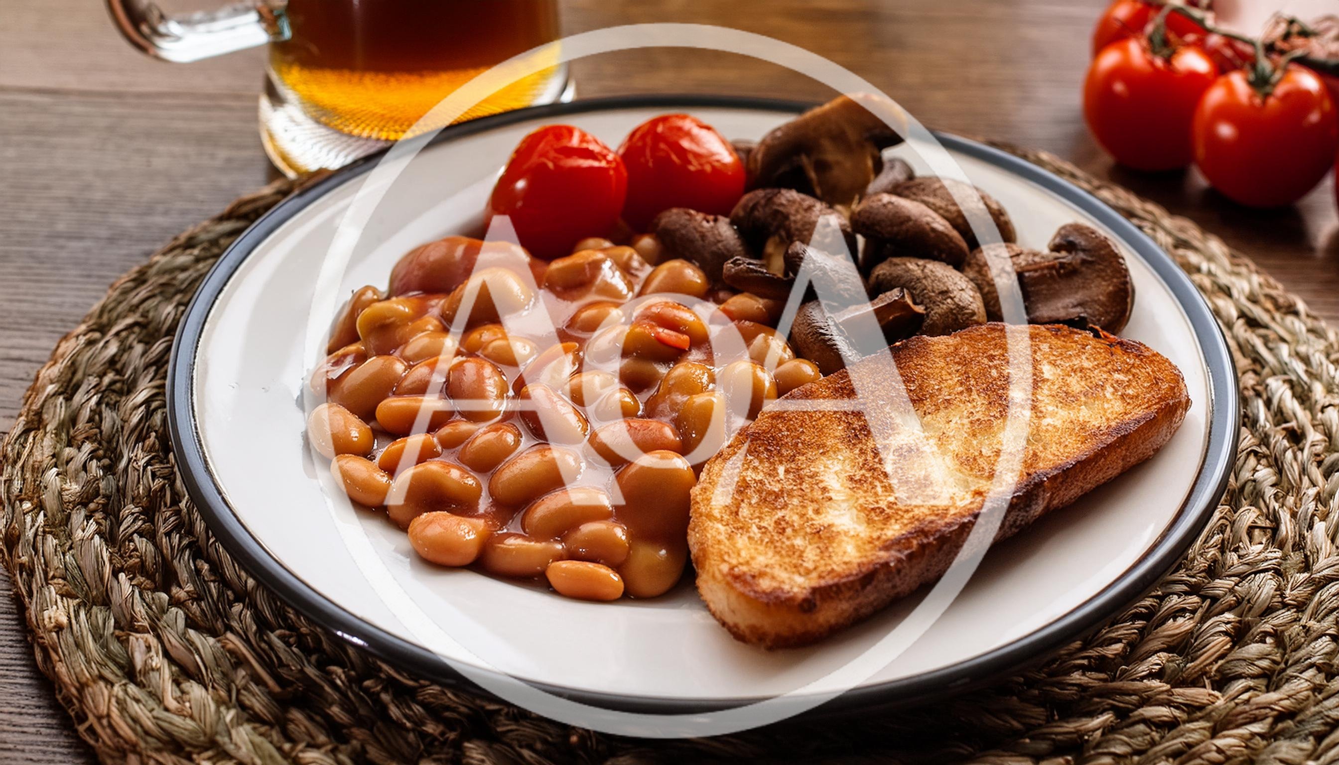 Traditional English Breakfast Plate With Beans And Toast
