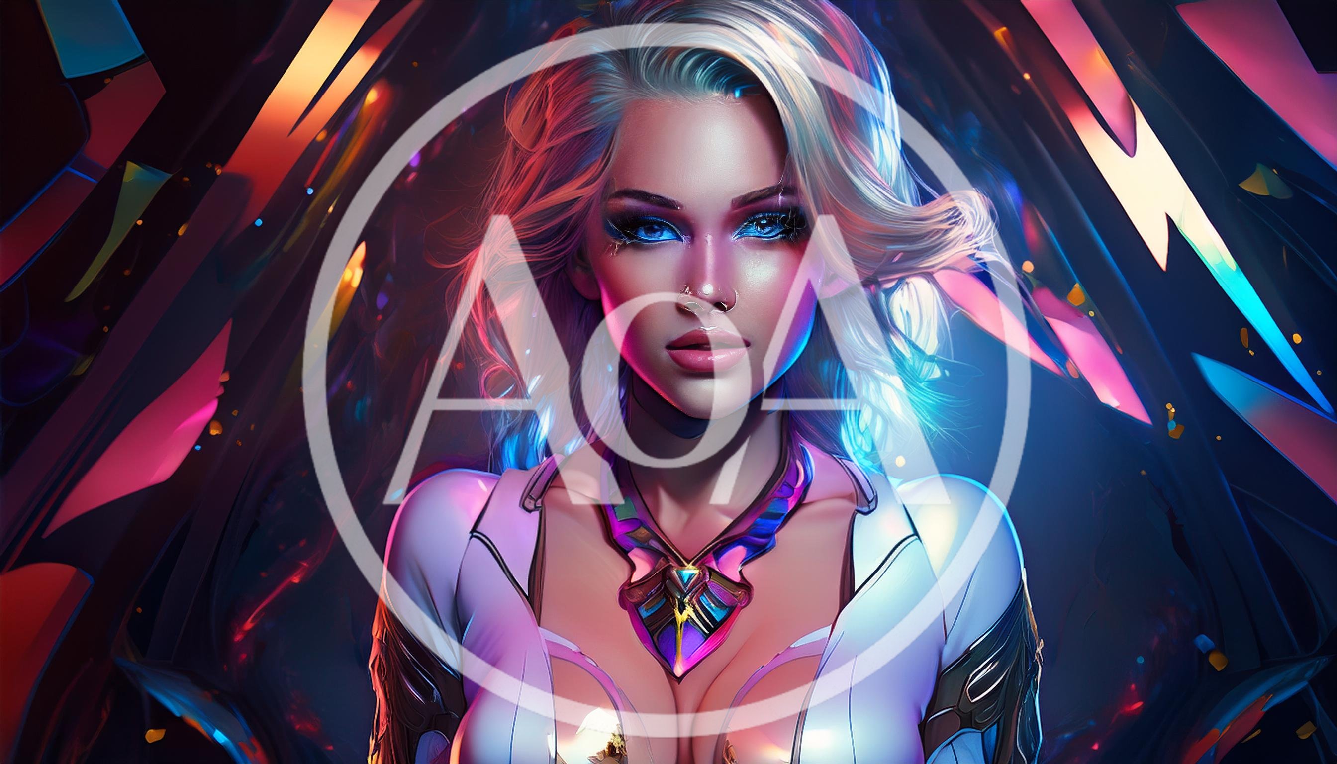 Cyberpunk Woman With Glowing Neon Accents