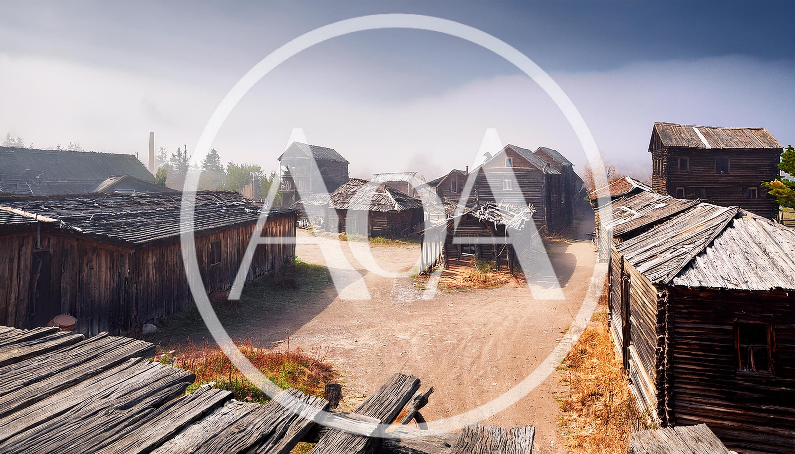 Abandoned Wooden Buildings In A Historic Ghost Town