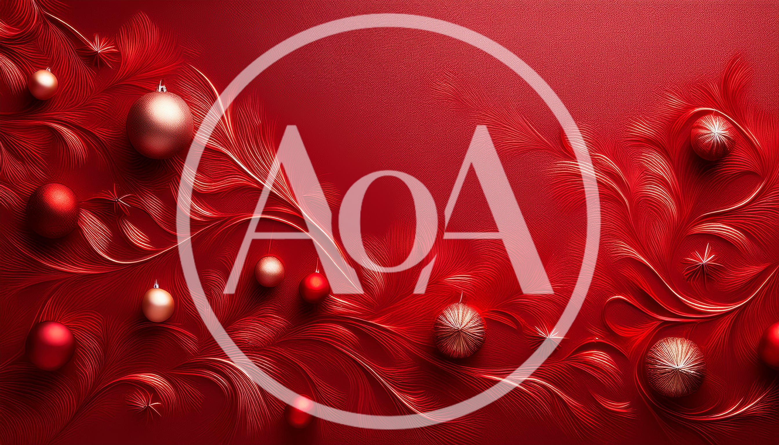 Red Christmas Background With Ornaments And Swirling Patterns