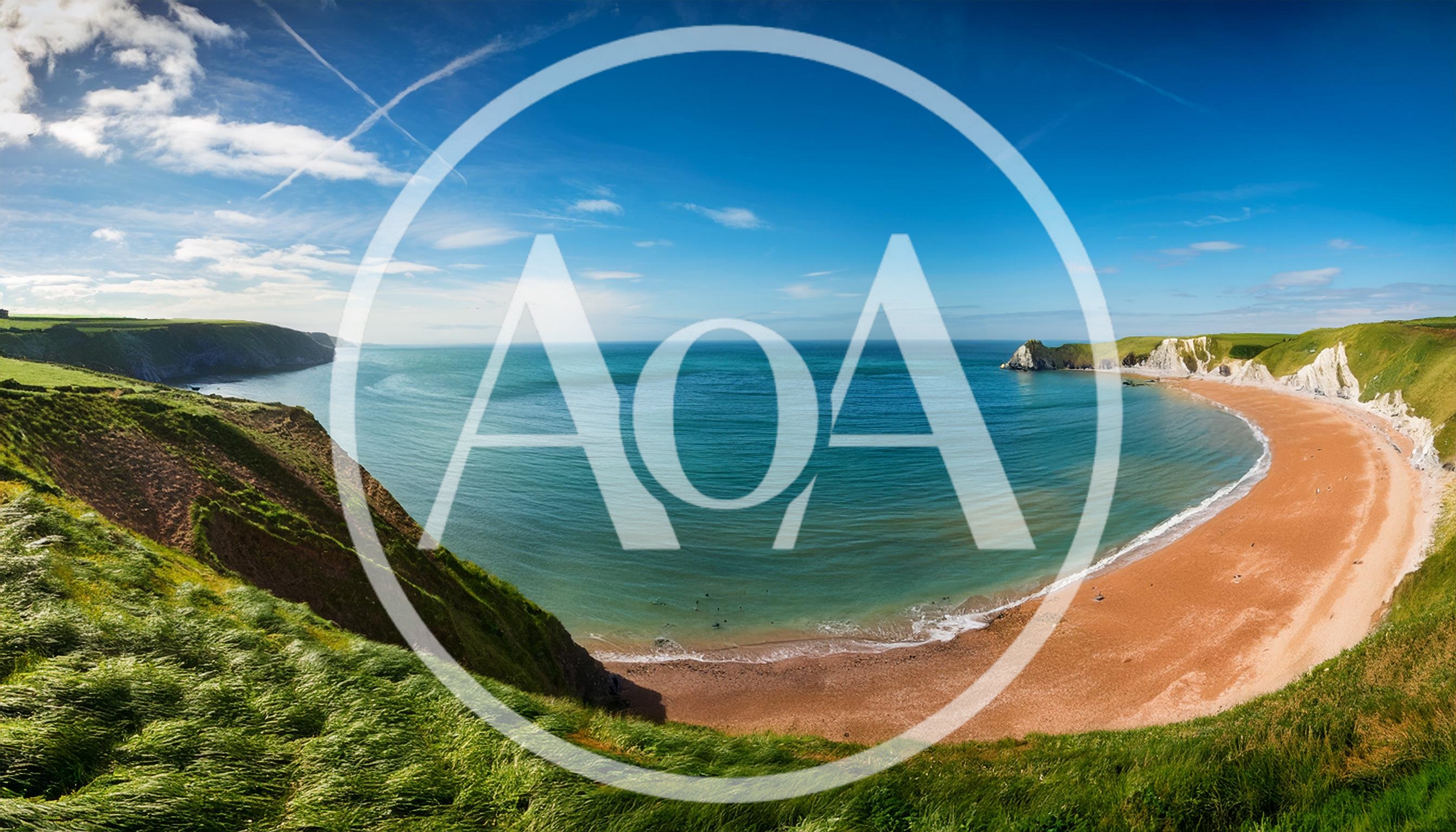 Panoramic View Of Man O War Beach In Dorset