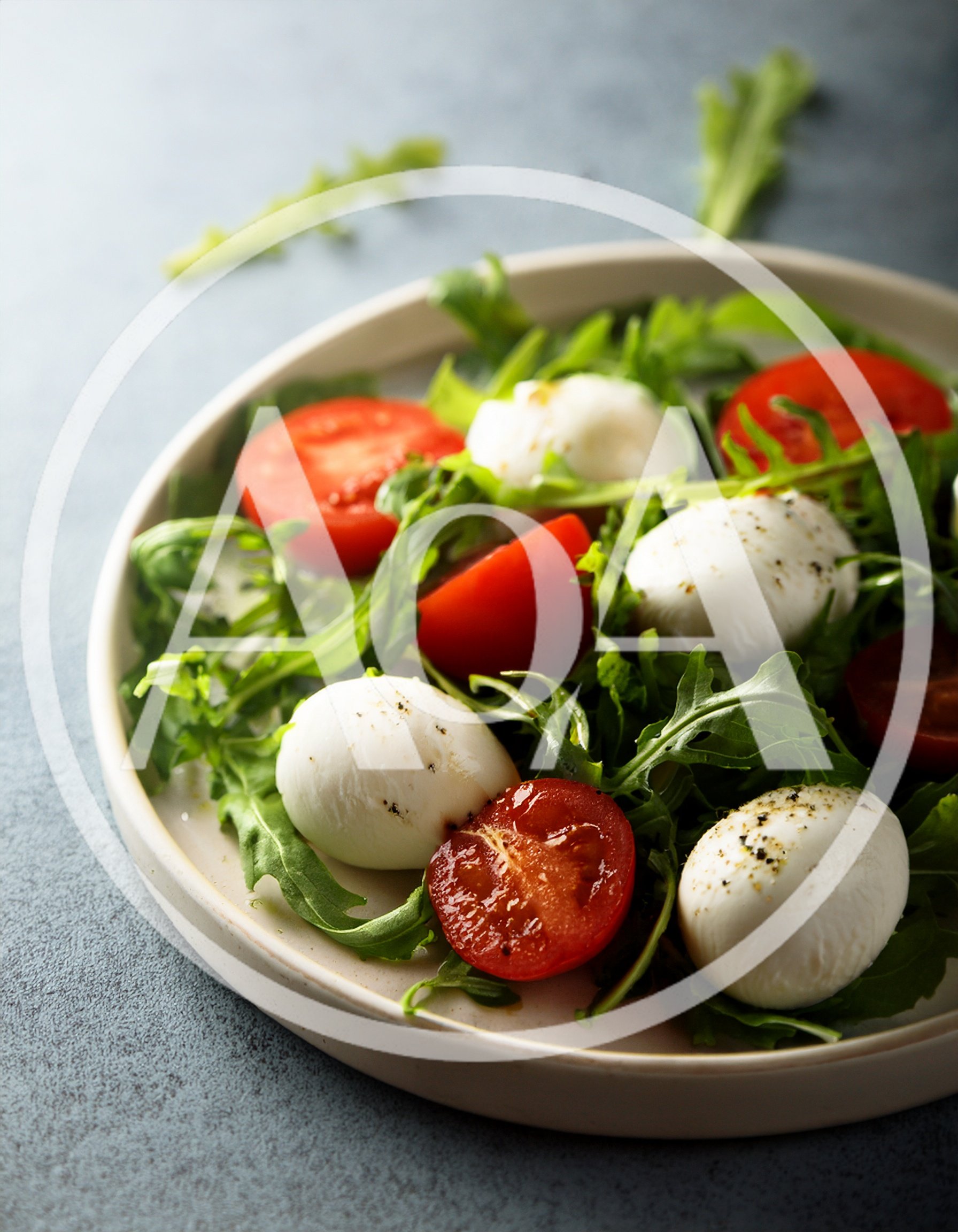 Fresh Caprese Salad With Mozzarella And Arugula