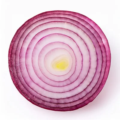 Cross Section Of A Fresh Red Onion