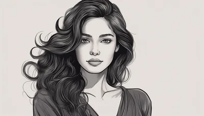 Portrait Of A Beautiful Woman With Flowing Hair