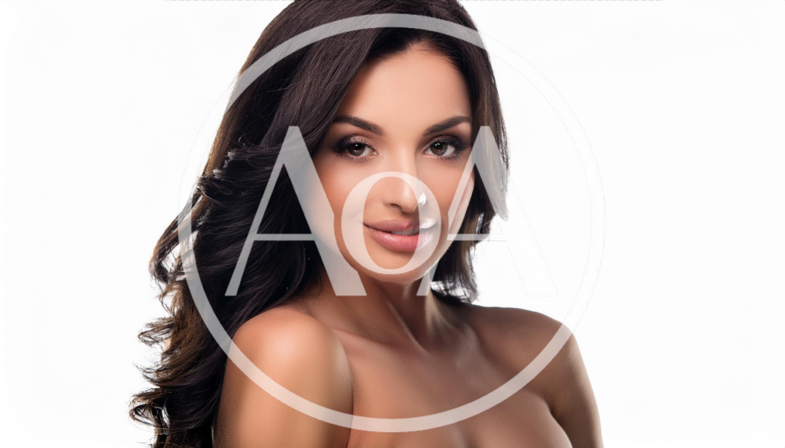 Portrait Of A Beautiful Woman With Long Dark Hair