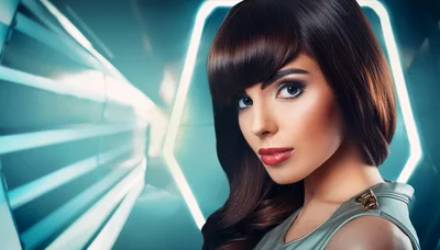 Portrait Of A Futuristic Woman With Sleek Hair