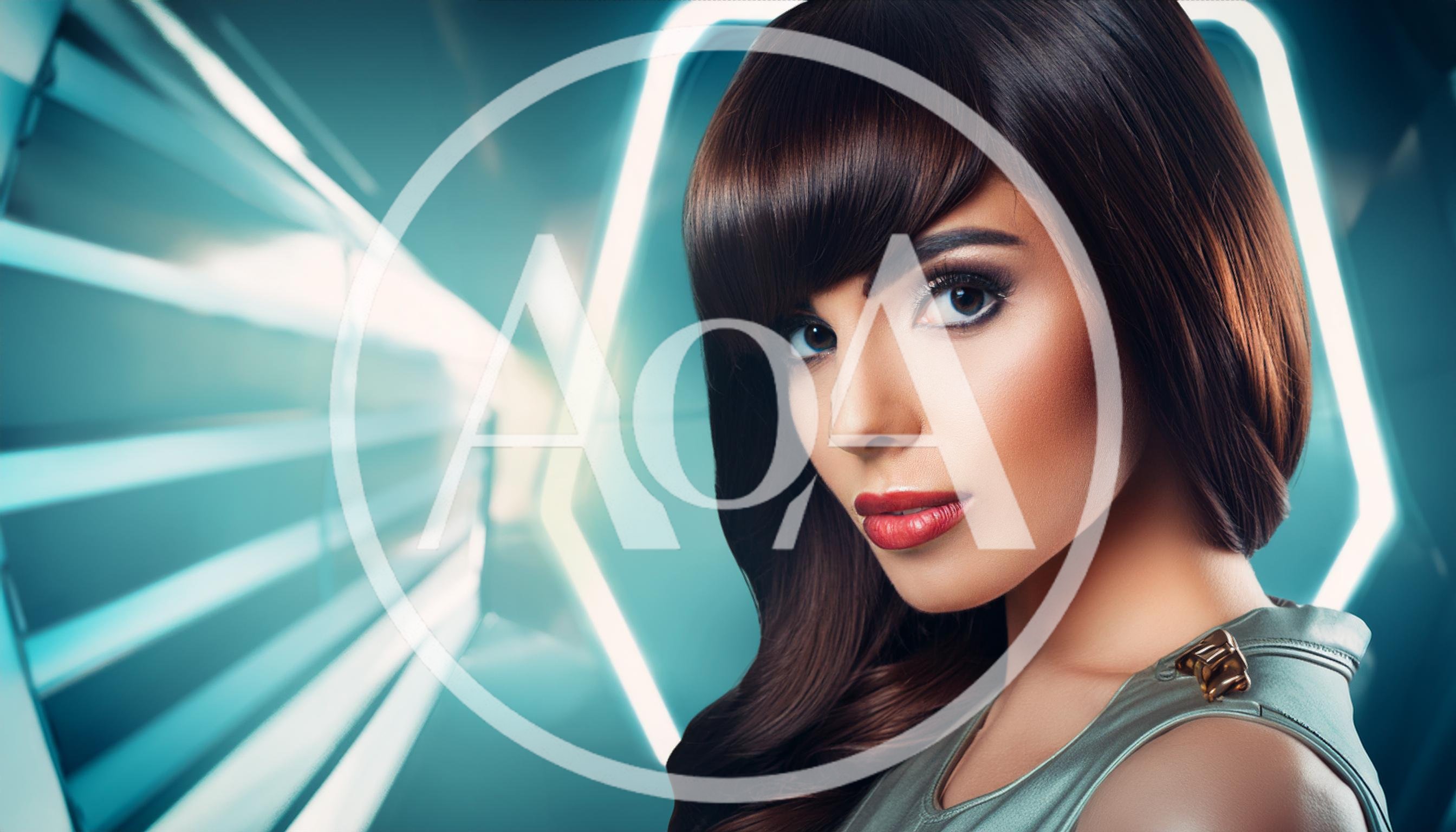 Portrait Of A Futuristic Woman With Sleek Hair
