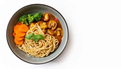 Bowl Of Japanese Curry With Noodles And Vegetables
