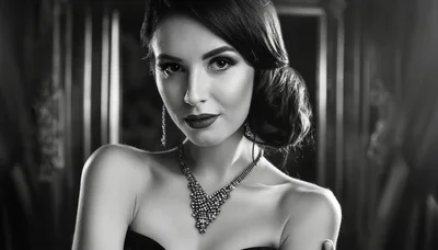 Elegant Woman Wearing Diamond Jewelry In Studio Portrait