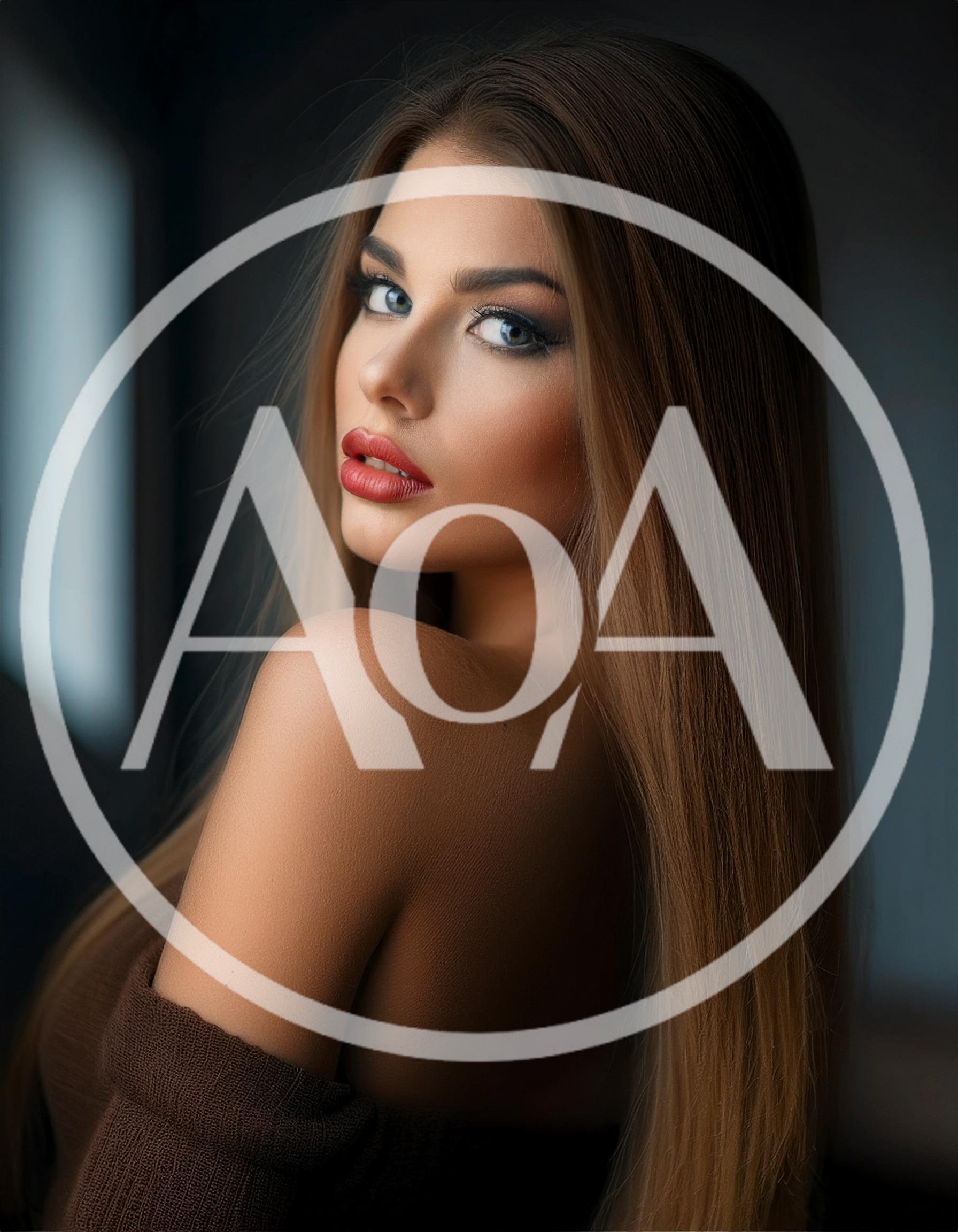 Portrait Of A Beautiful Woman With Long Straight Hair