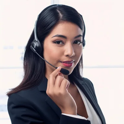 Professional Customer Service Representative Wearing Headset