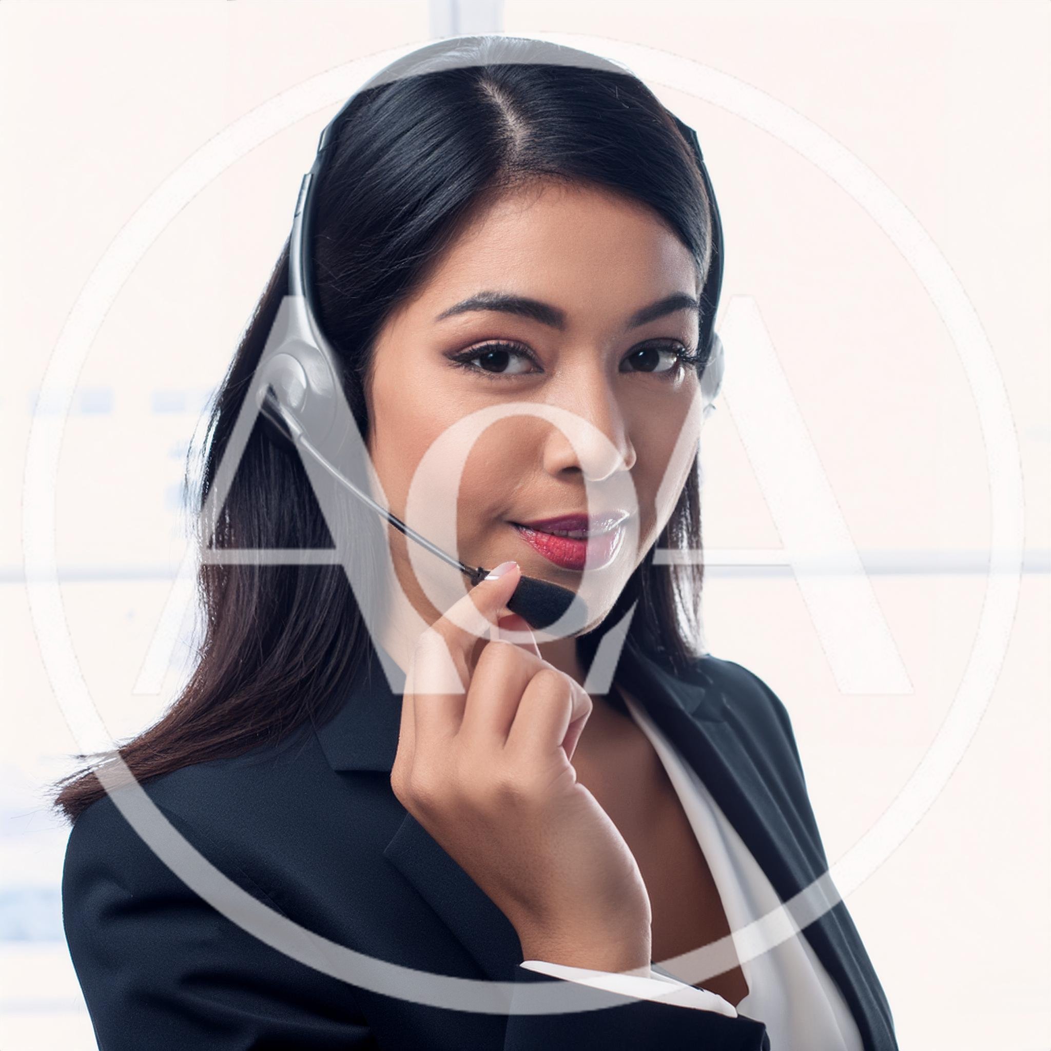 Professional Customer Service Representative Wearing Headset