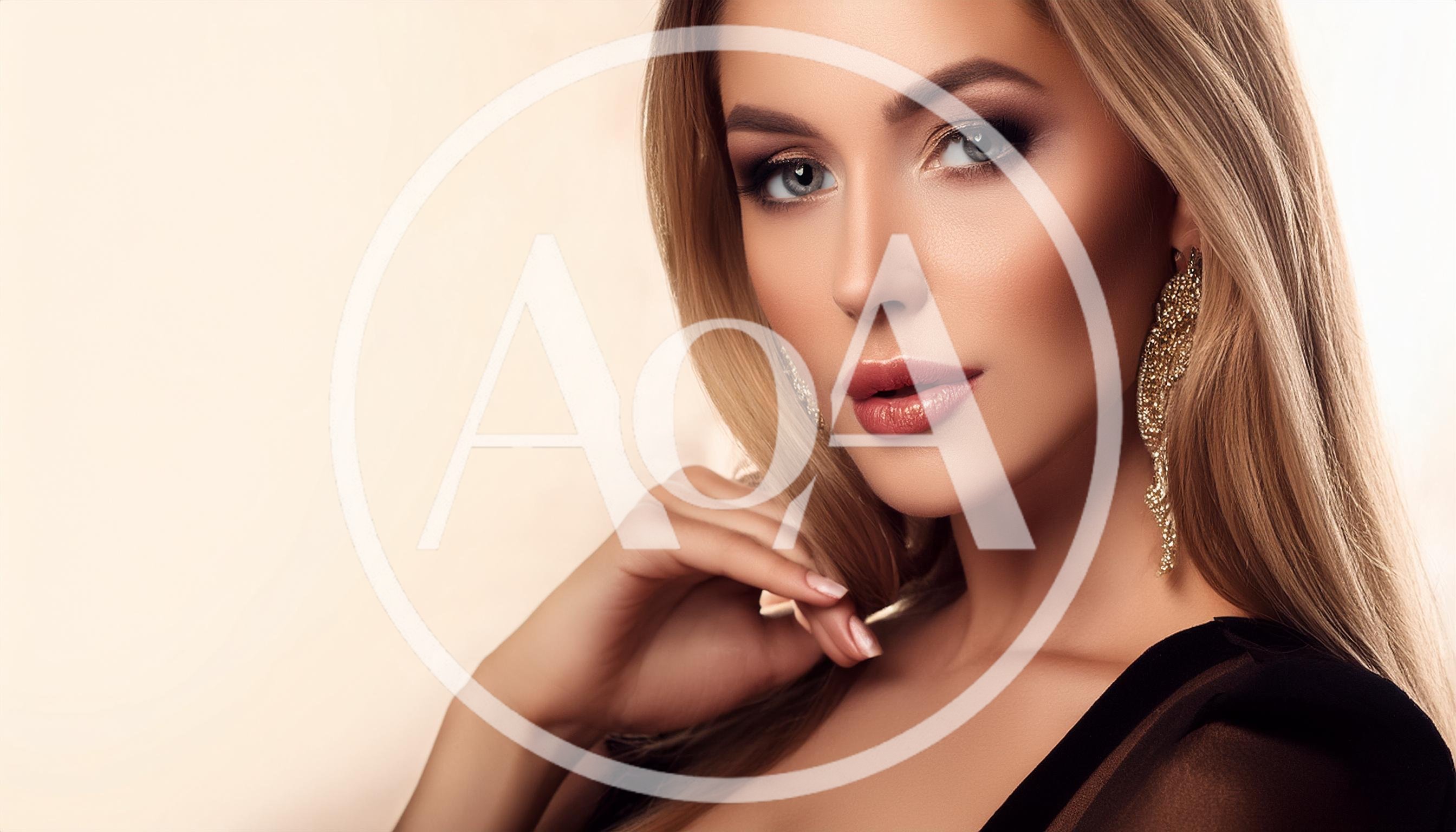 Portrait Of A Beautiful Blonde Woman With Glamorous Makeup