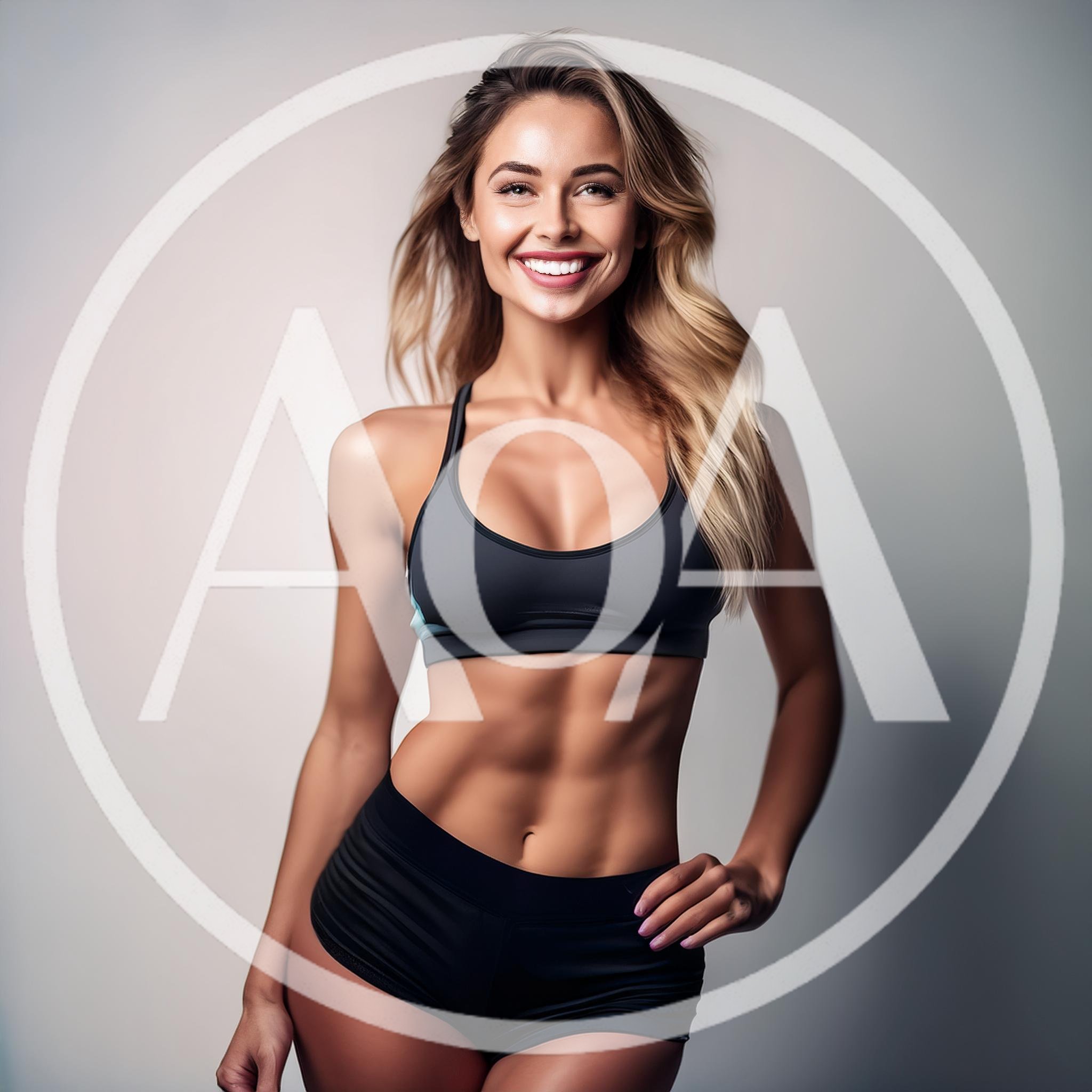 Fit Woman Posing In Athletic Sportswear