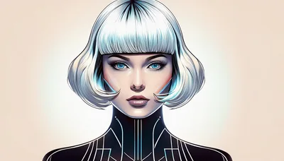 Digital Portrait Of A Futuristic Android Woman