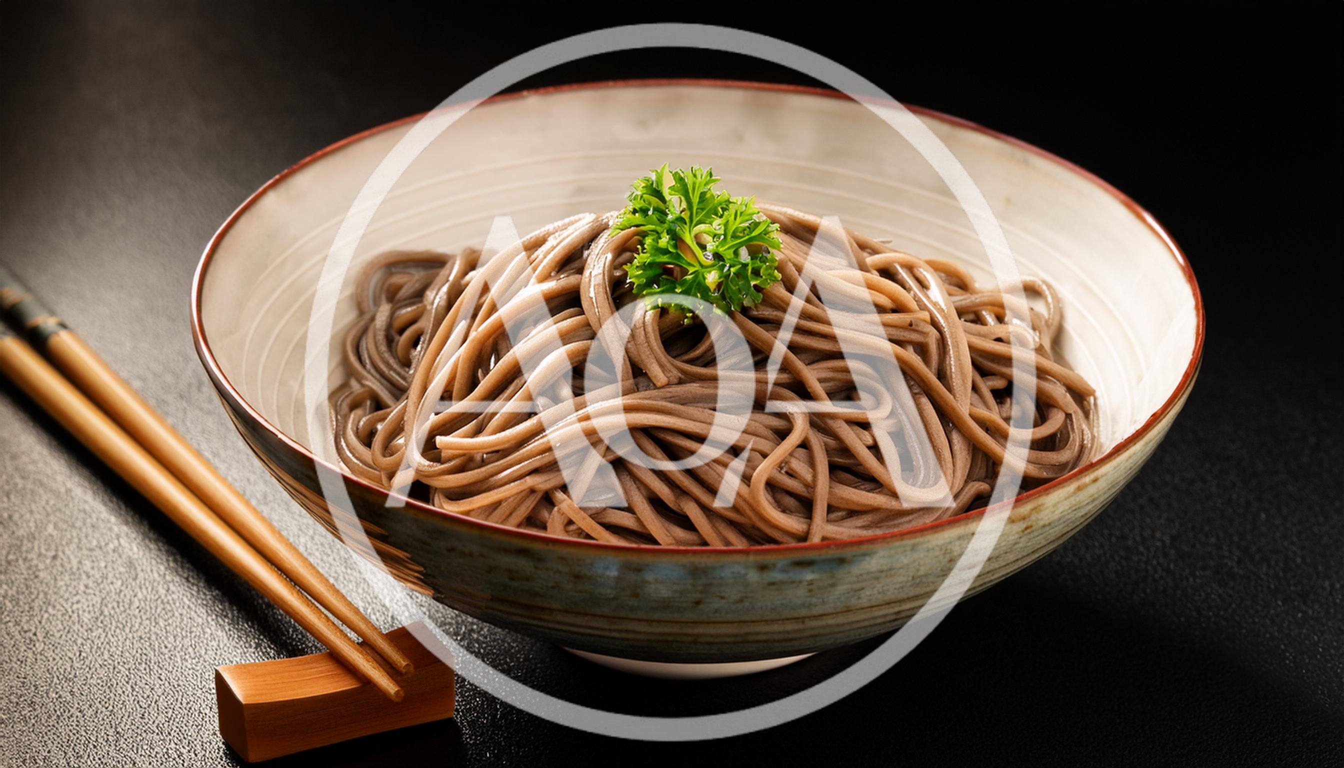 Bowl Of Soba Noodles With Chopsticks