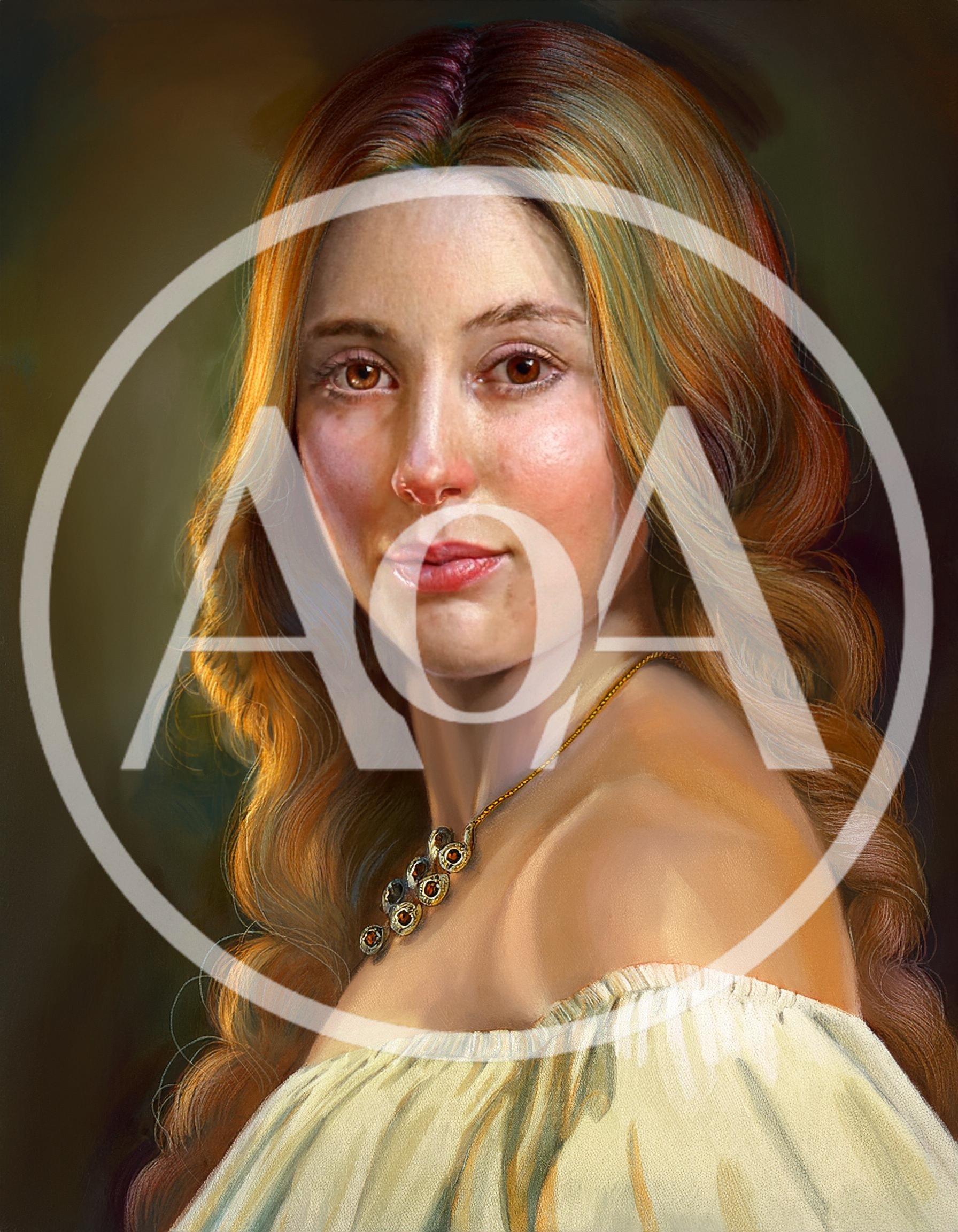 Digital Painting Of A Young Woman With Long Hair
