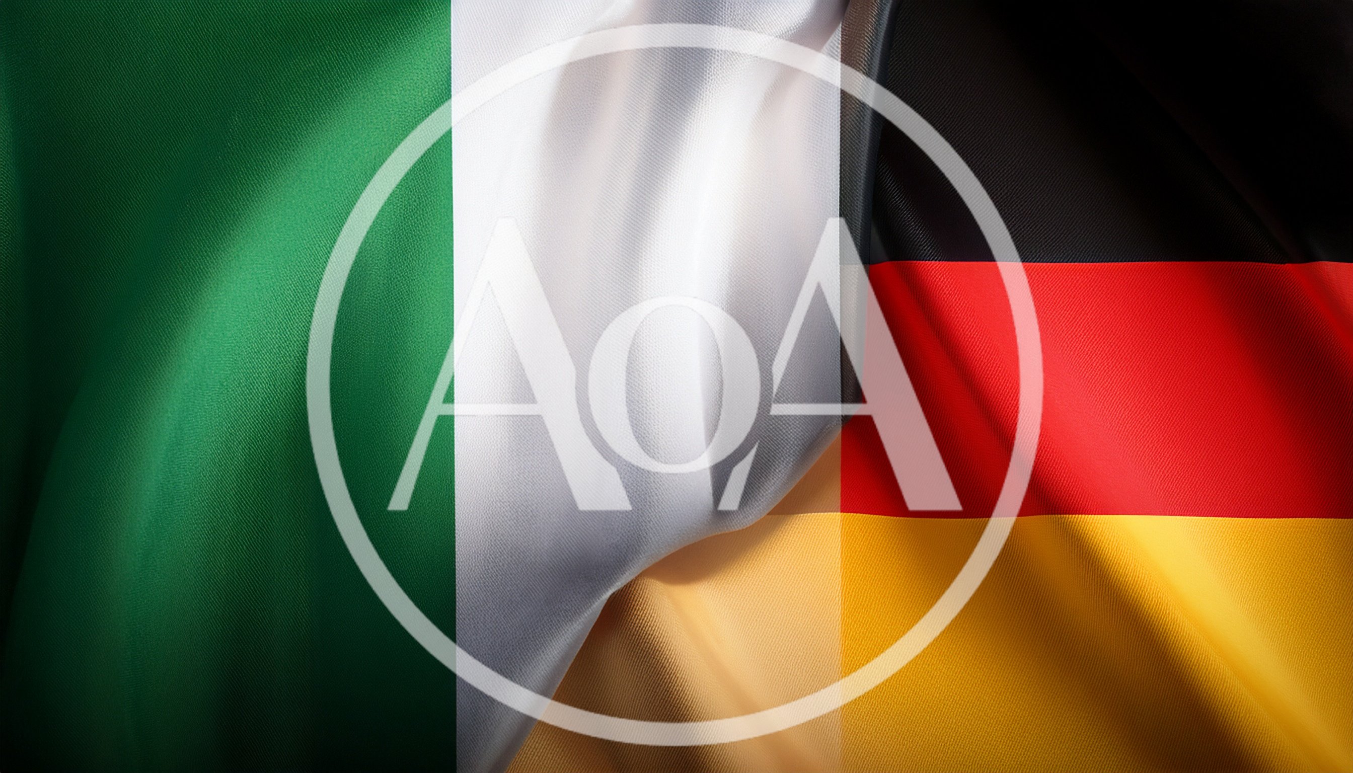 Waving Flags of Italy and Germany Side by Side