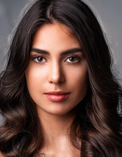 Portrait Of A Beautiful Young Woman With Long Hair