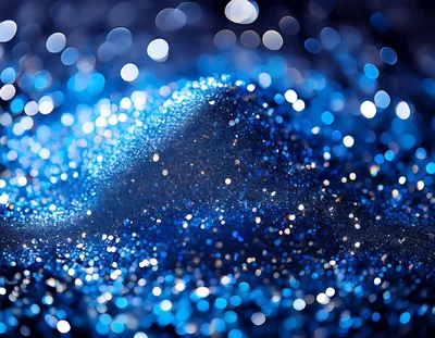 Abstract Blue Glittering Bokeh Light Background