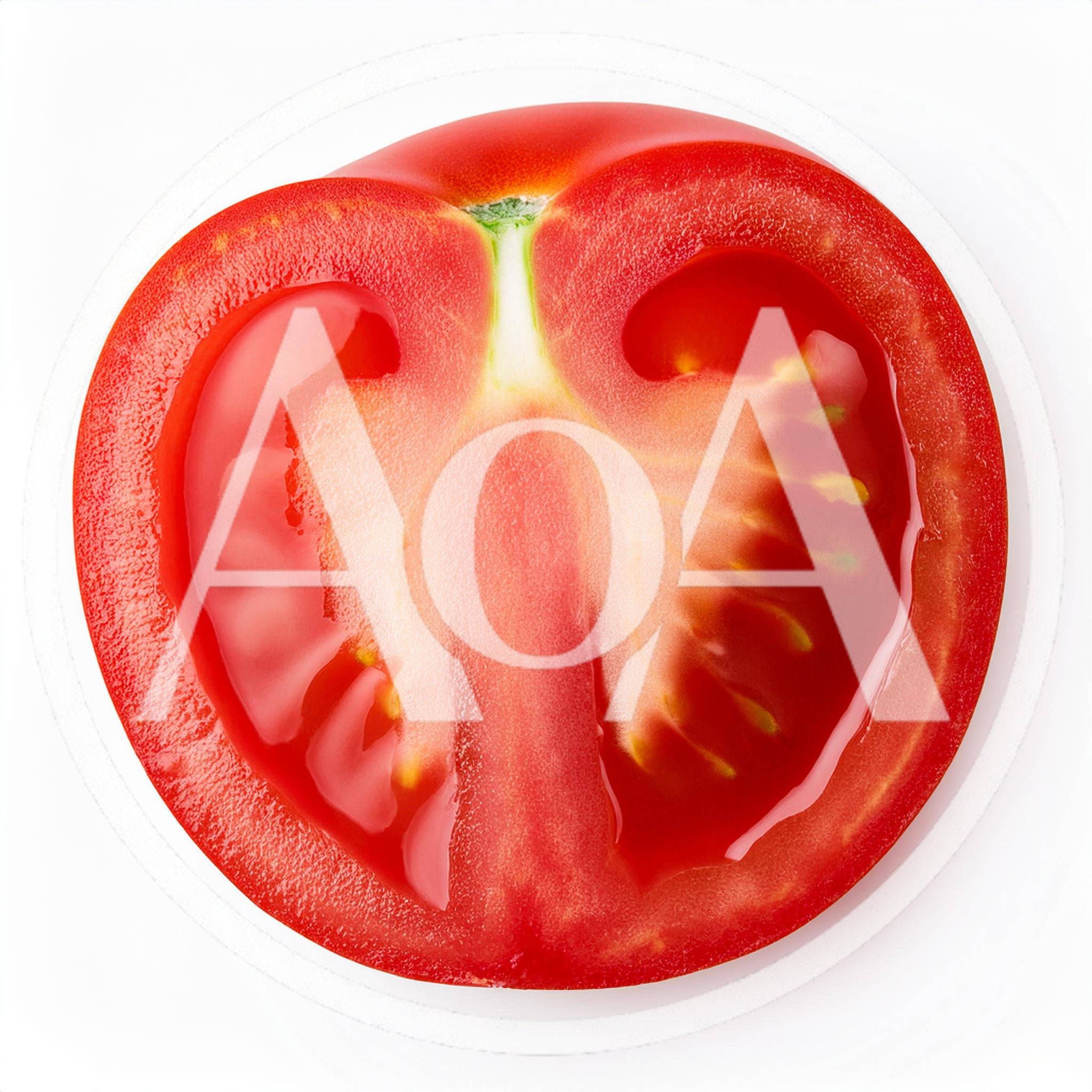 Fresh Red Tomato Slice Isolated On White Background