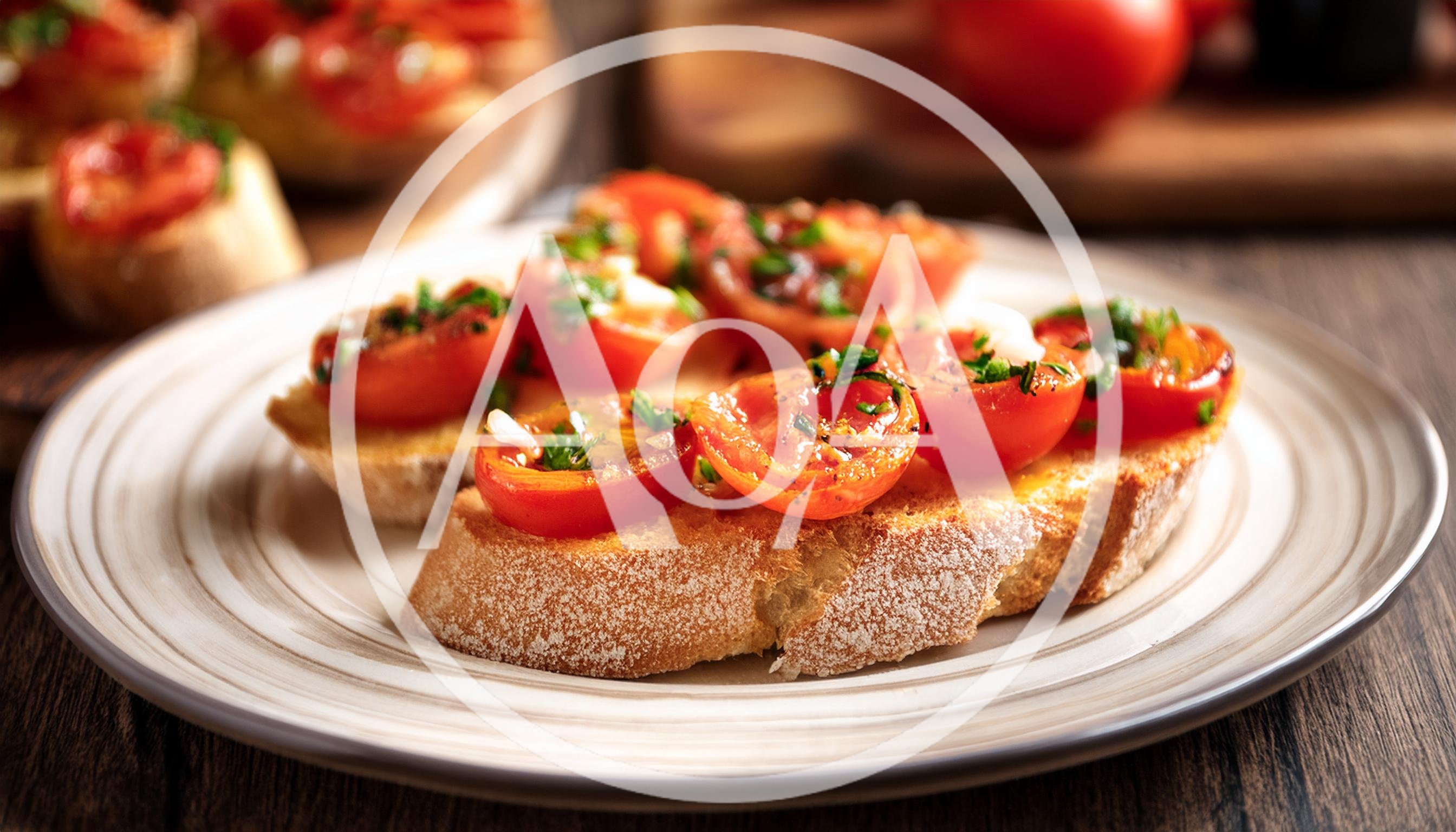 Fresh Tomato Bruschetta on a Rustic Plate