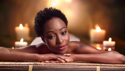 Relaxed Woman Resting On A Spa Massage Table
